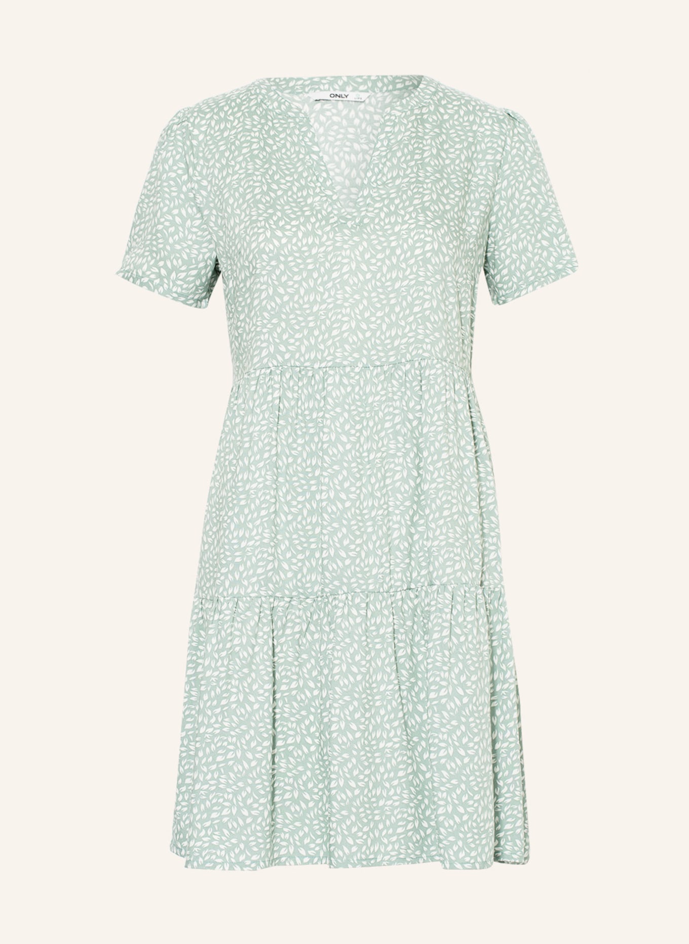 ONLY Dress, Color: LIGHT GREEN/ WHITE (Image 1)