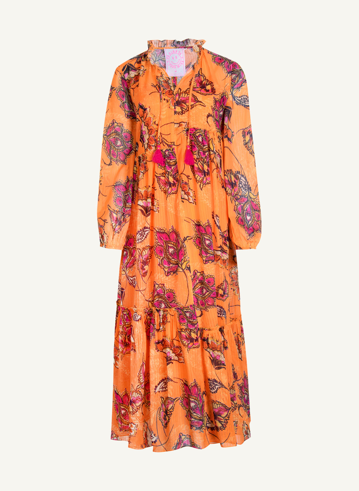 LIEBLINGSSTÜCK Dress ELEENL, Color: ORANGE/ FUCHSIA/ DARK BROWN (Image 1)