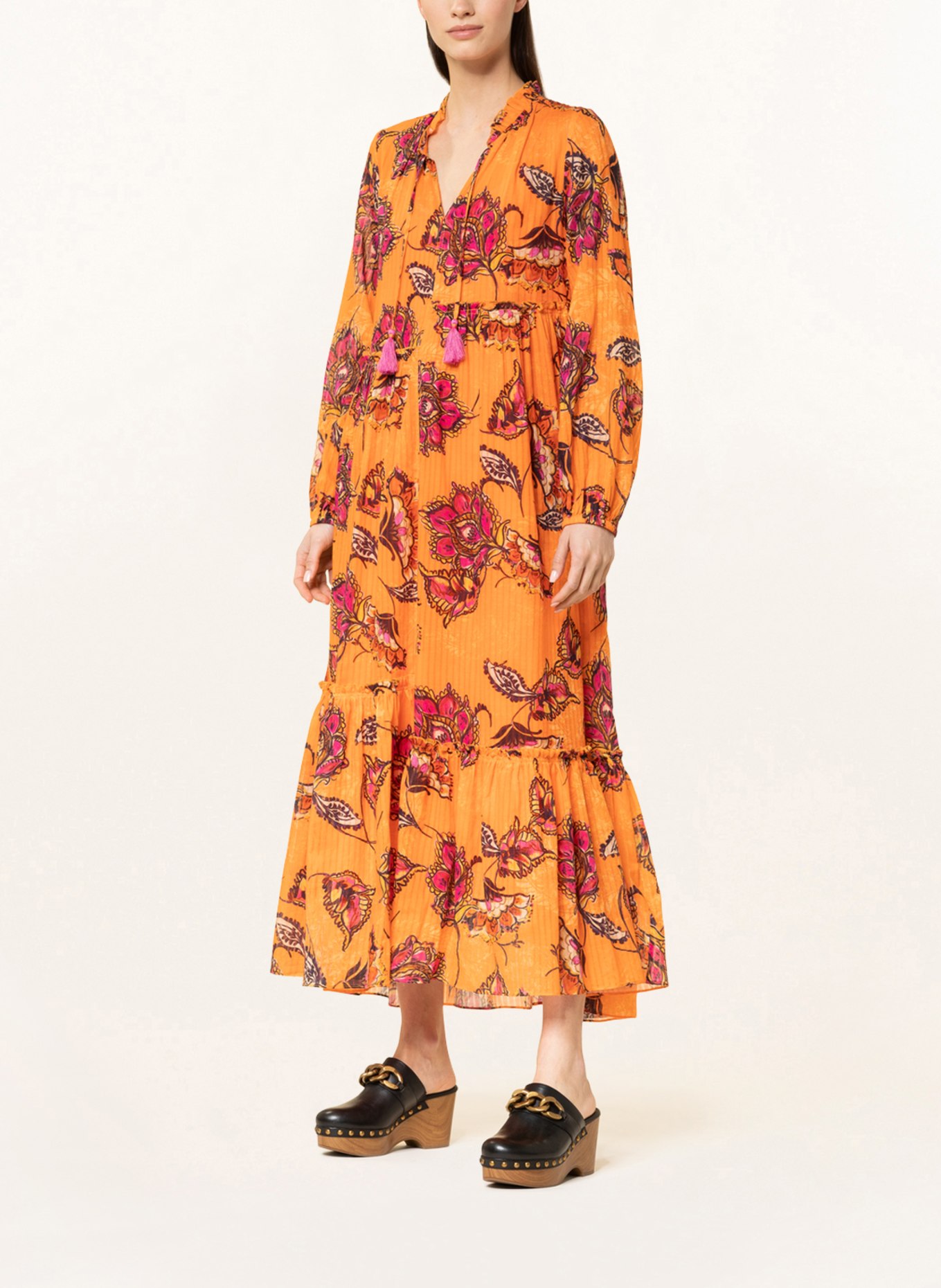 LIEBLINGSSTÜCK Dress ELEENL, Color: ORANGE/ FUCHSIA/ DARK BROWN (Image 2)