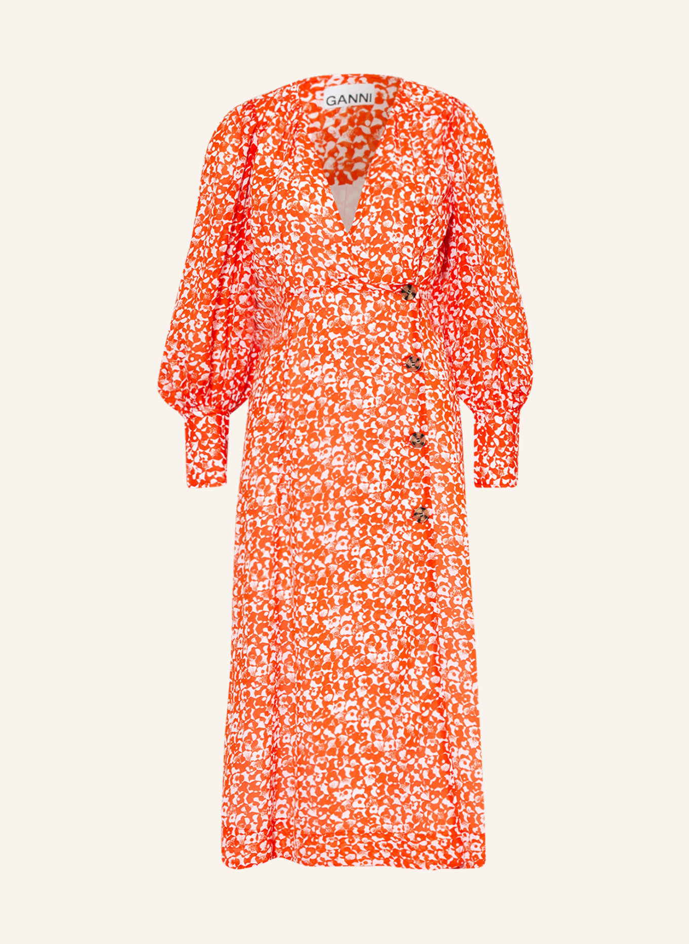 GANNI Kleid, Farbe: WEISS/ ROT (Bild 1)