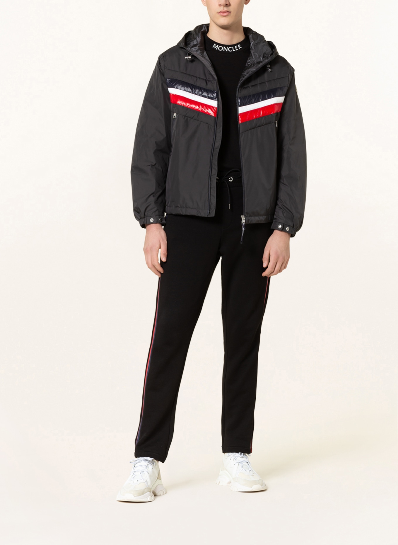MONCLER Down jacket TINIAN, Color: BLACK/ RED (Image 2)