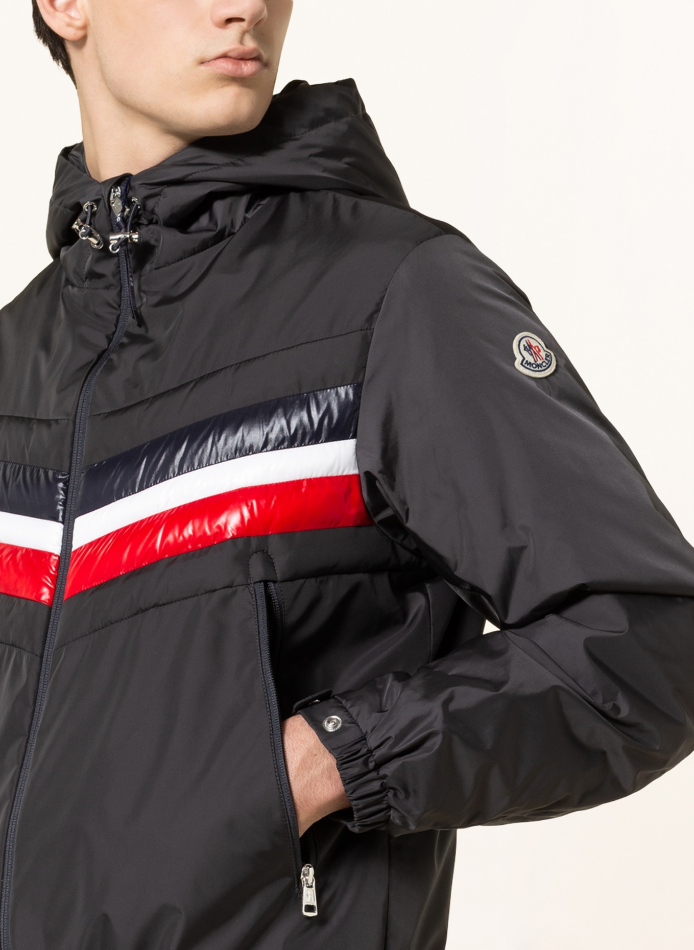 MONCLER Down jacket TINIAN, Color: BLACK/ RED (Image 5)