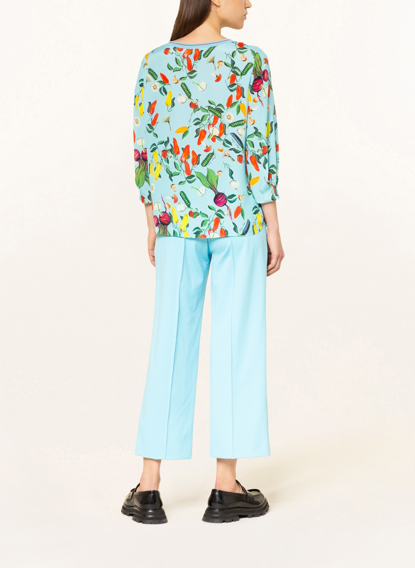 MARC CAIN Blouse-style shirt with silk and 3/4 sleeves, Color: 333 blue topaz (Image 3)