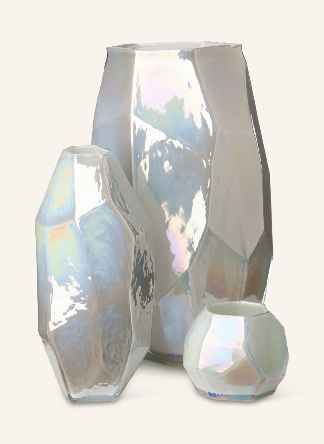 POLSPOTTEN Vase GRAPHIC LUSTER M , Farbe: WEISS (Bild 2)