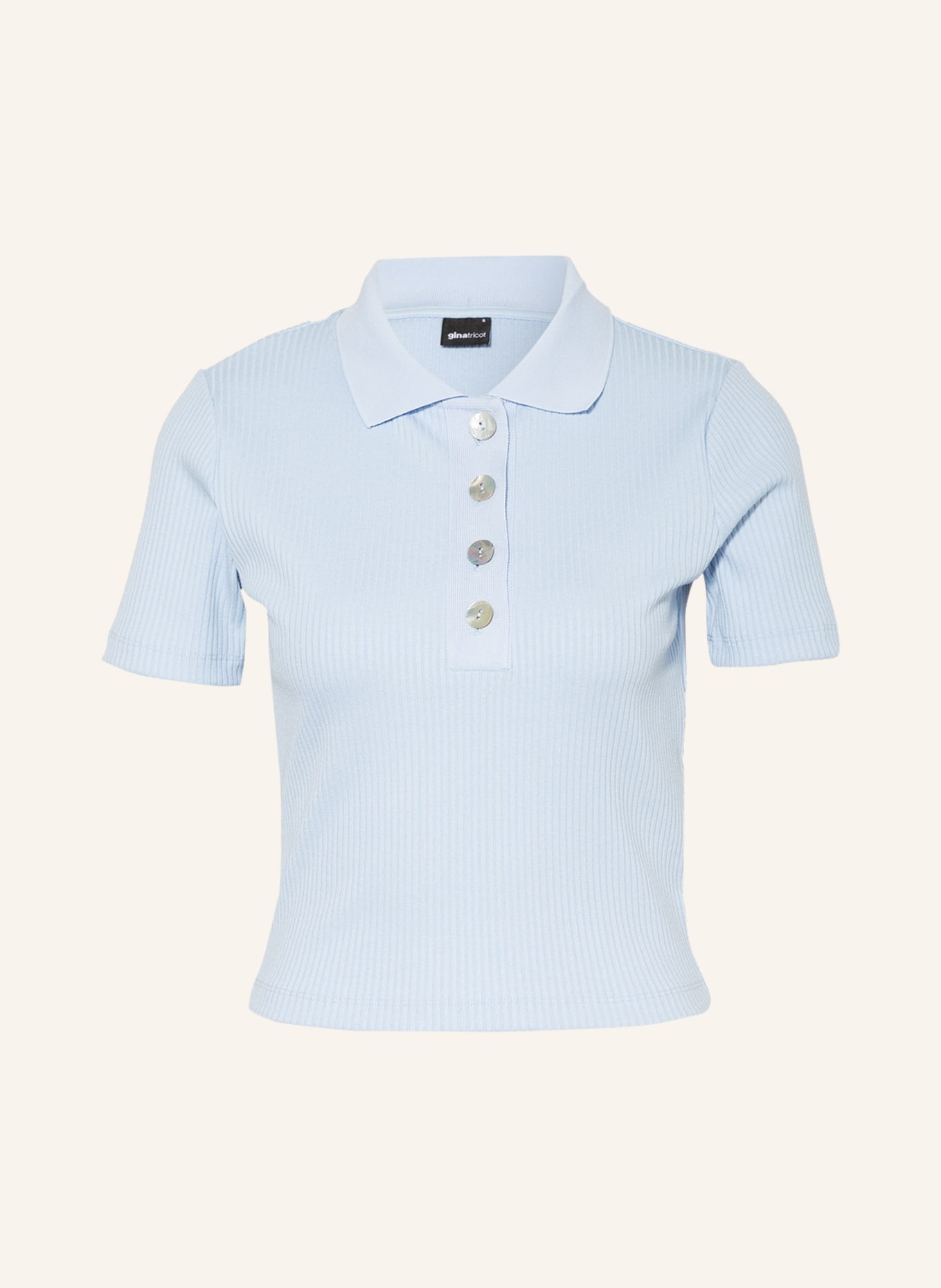 gina tricot Knitted polo shirt CASSANDRA, Color: LIGHT BLUE (Image 1)