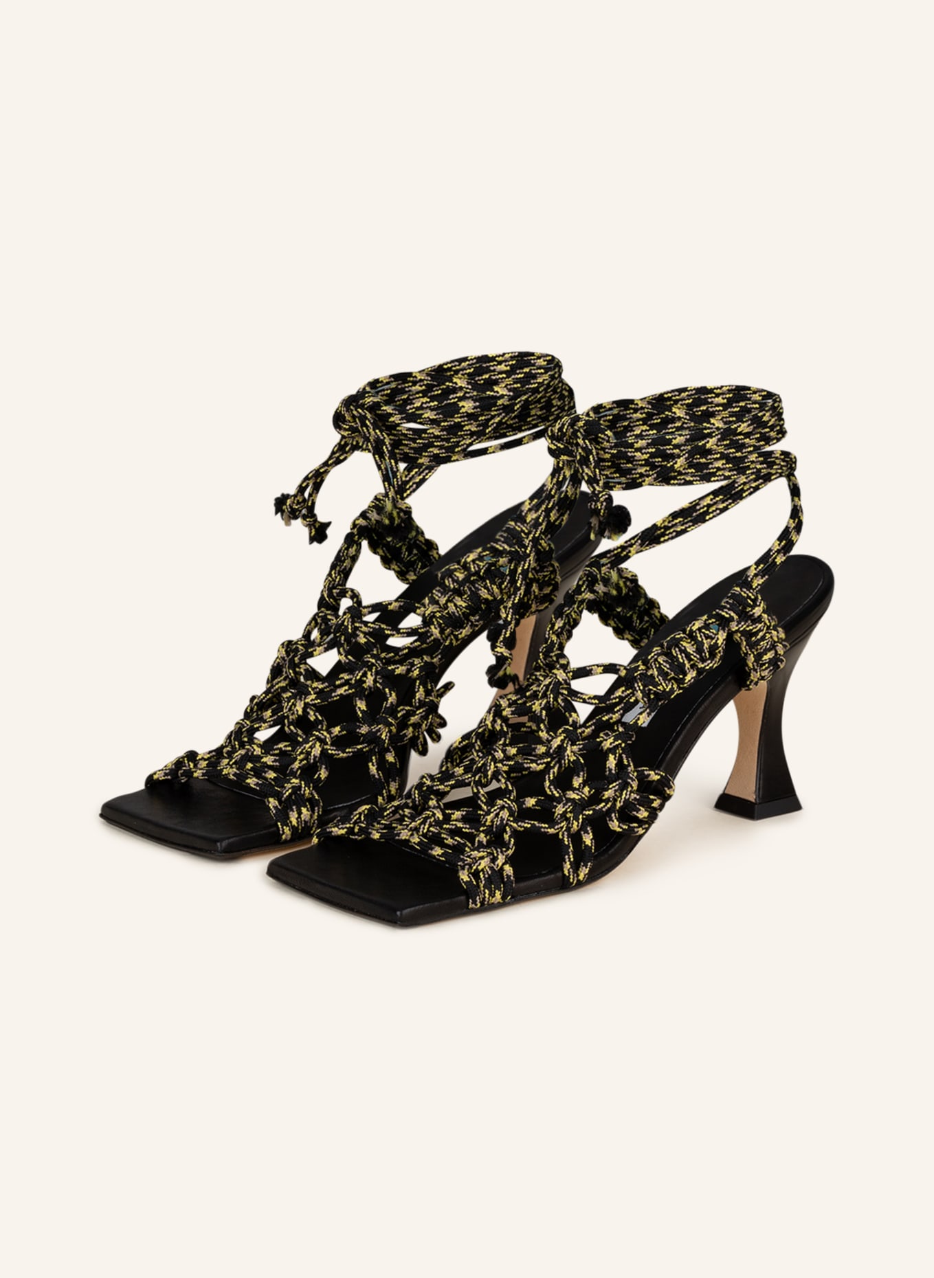 MIISTA Sandals STEPHANIE, Color: BLACK/ YELLOW (Image 1)