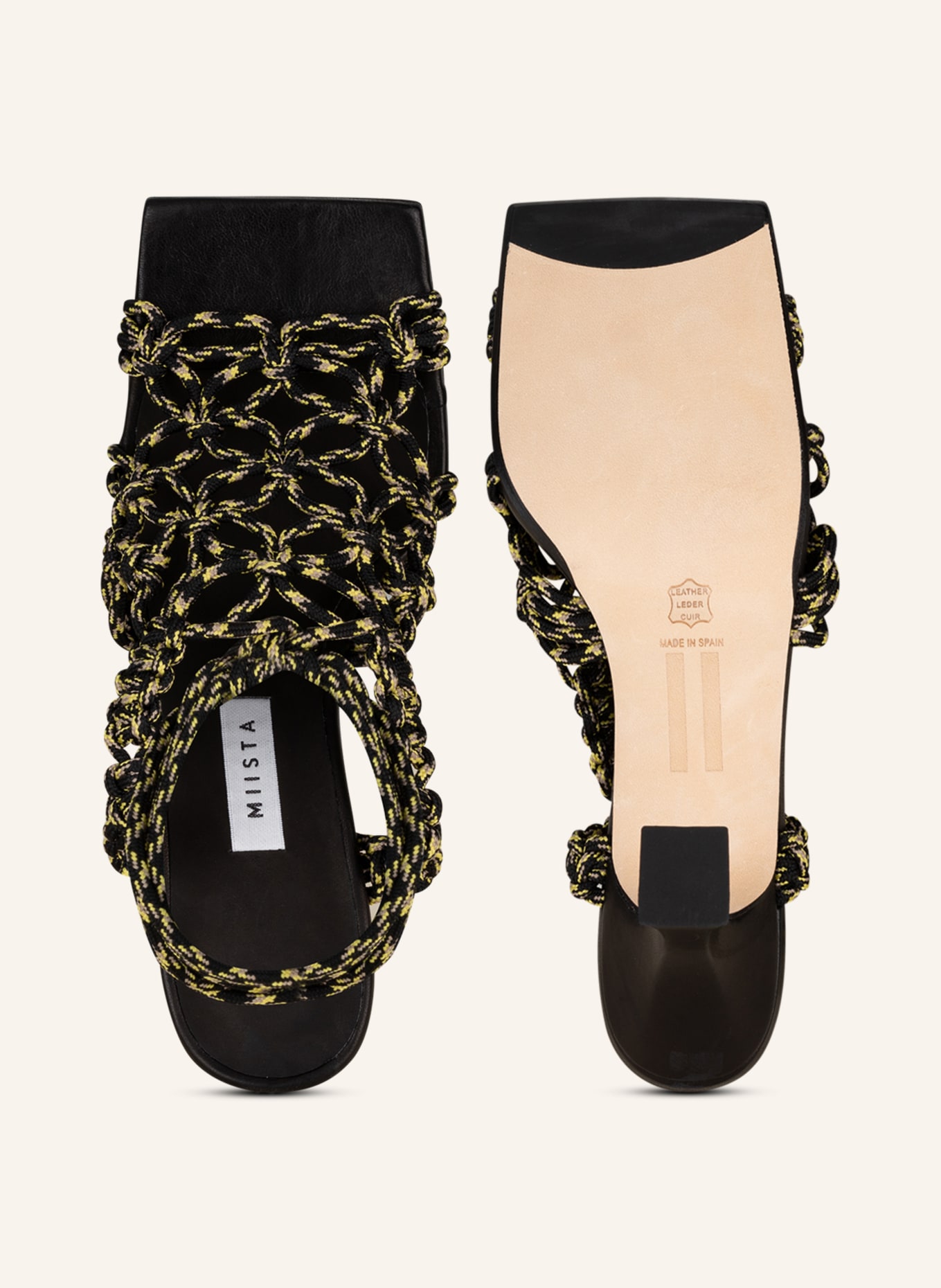 MIISTA Sandals STEPHANIE, Color: BLACK/ YELLOW (Image 5)