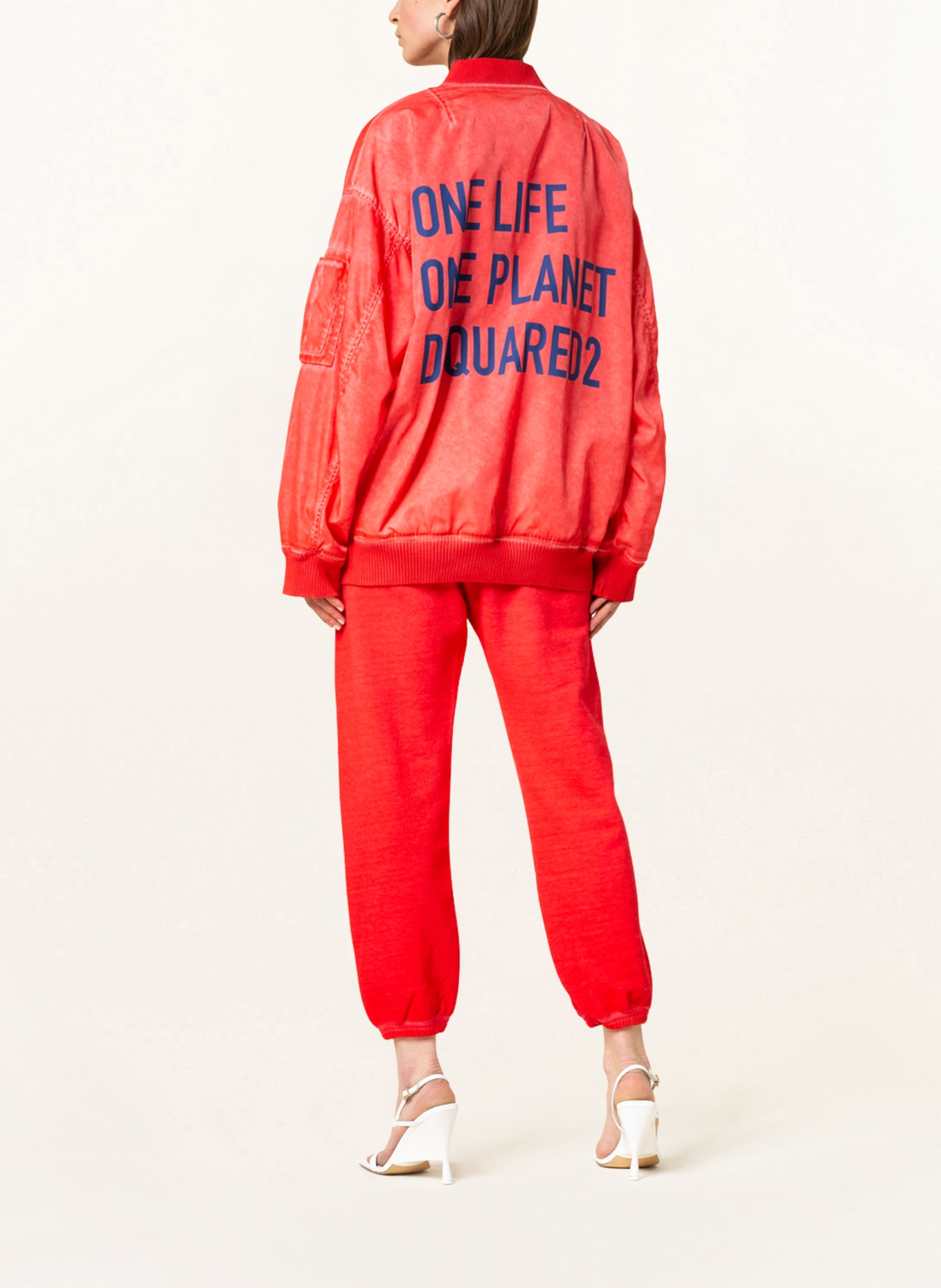 DSQUARED2 Oversized blouson ONE LIFE, Color: RED (Image 3)