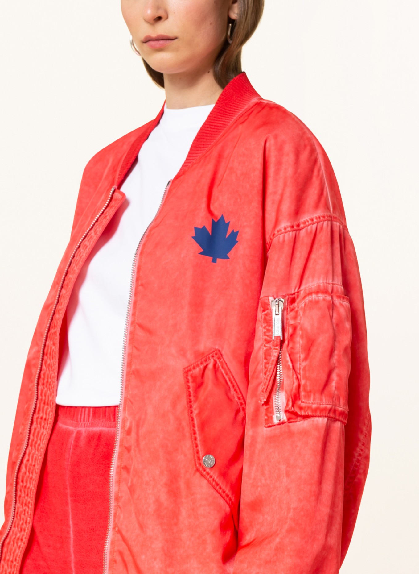 DSQUARED2 Oversized blouson ONE LIFE, Color: RED (Image 4)