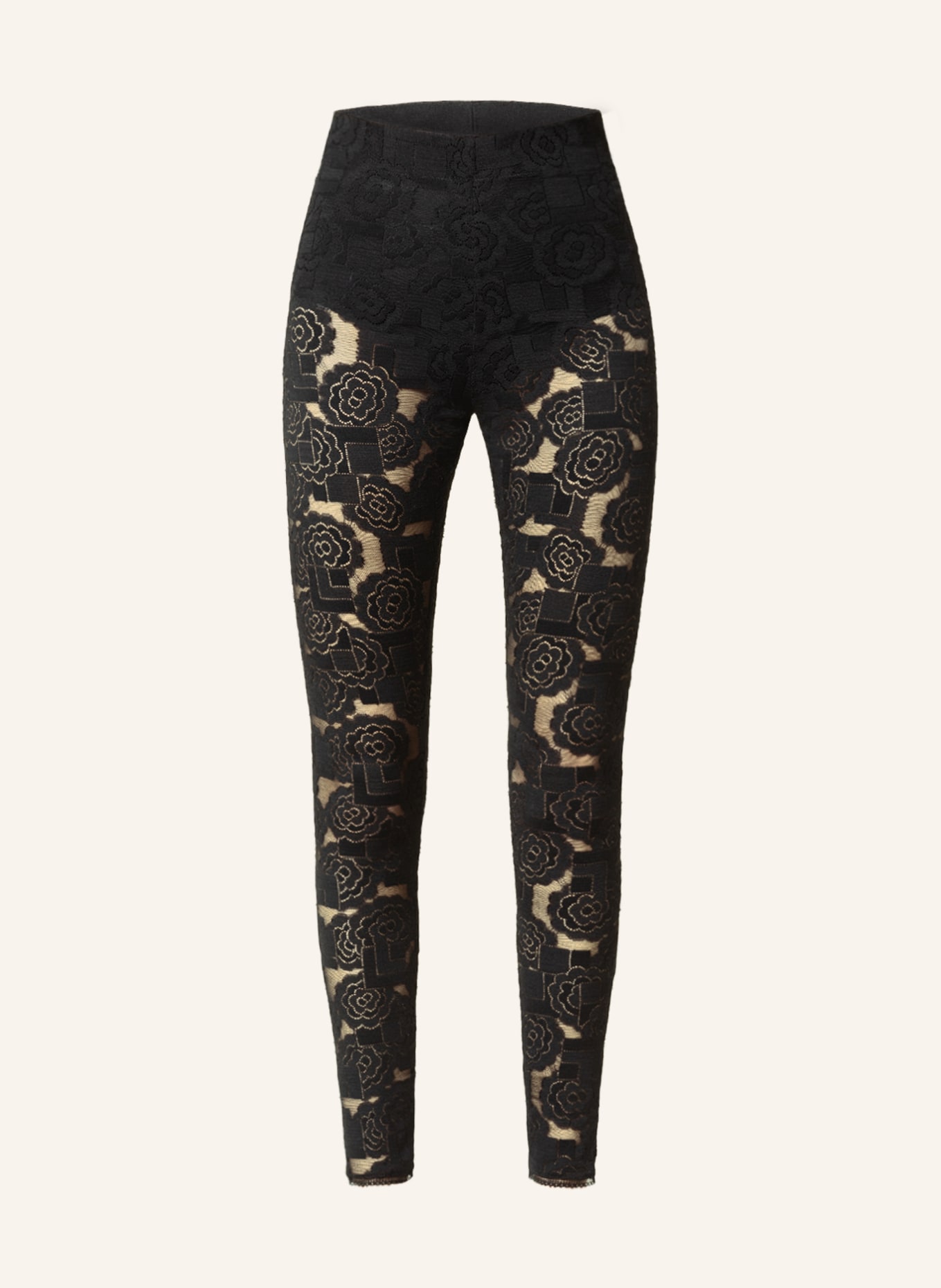 ERES Lounge leggings GLAM made of lace, Color: BLACK (Image 1)
