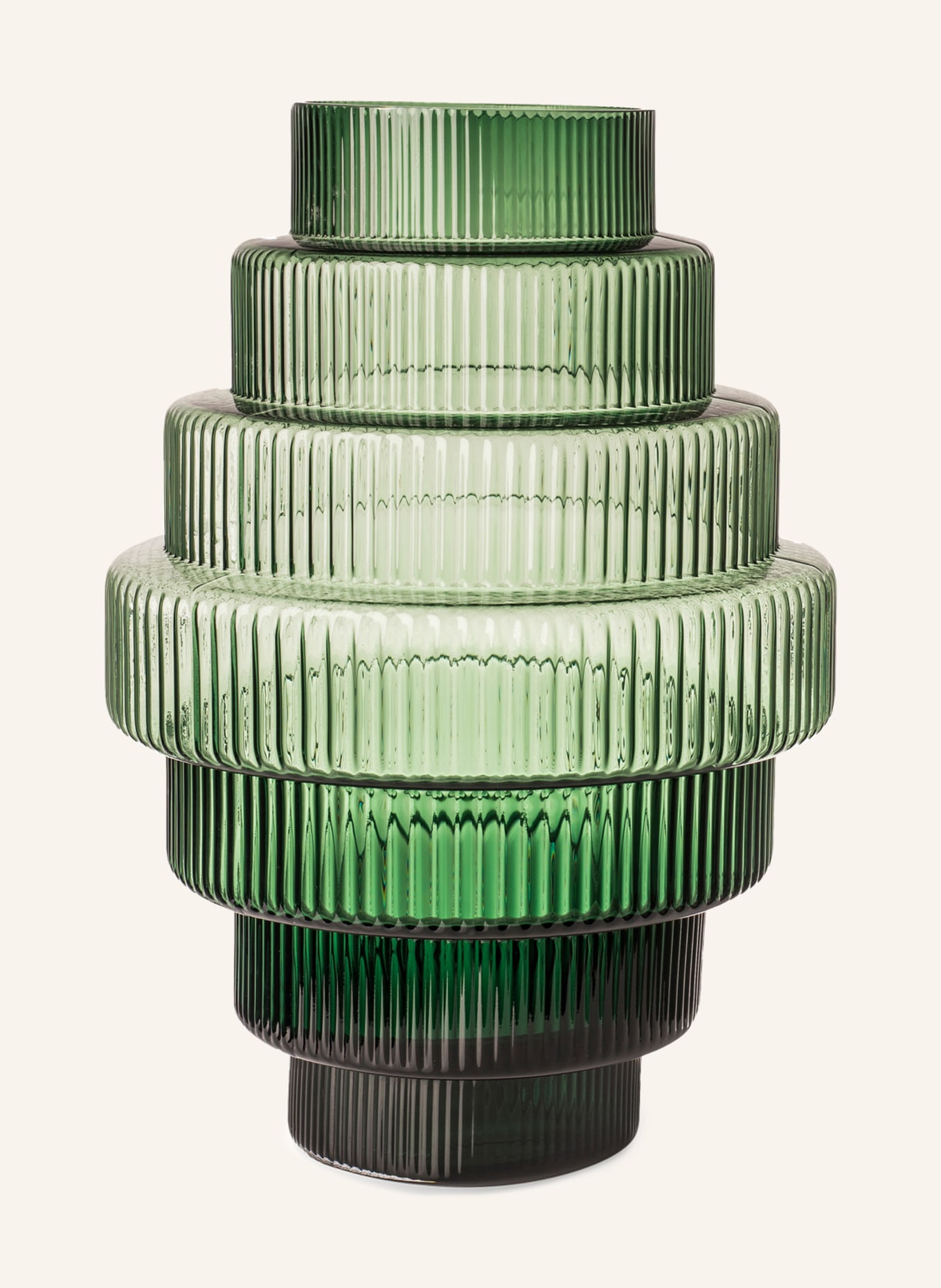 POLSPOTTEN Vase STEPS LARGE, Color: GREEN (Image 1)