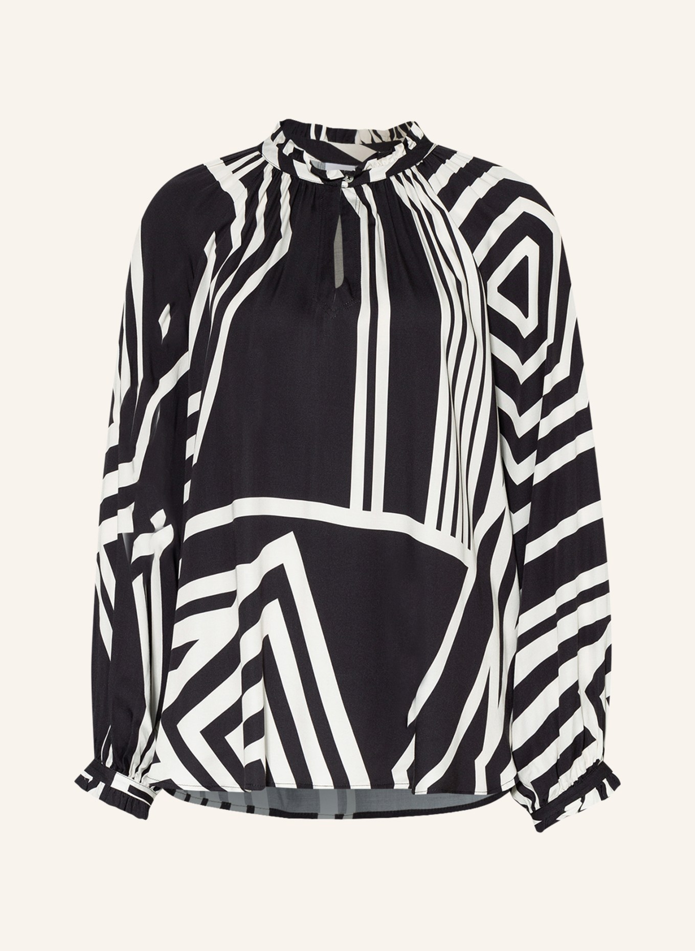 TONNO & PANNA Blouse-style shirt HERMINE with ruffles, Color: BLACK/ WHITE (Image 1)
