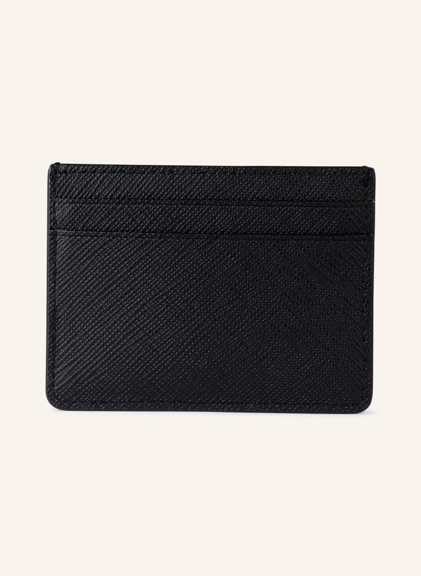 SANDRO Etui na karty ze skóry saffiano : CZARNY