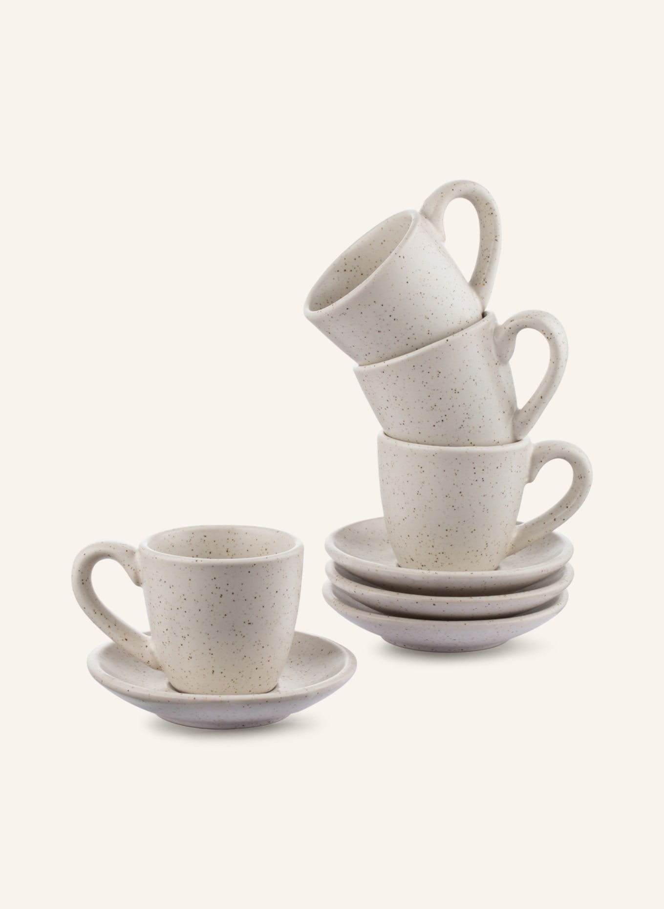 BROSTE COPENHAGEN Set of 4 espresso cups NORDIC VANILLA, Color: CREAM (Image 1)