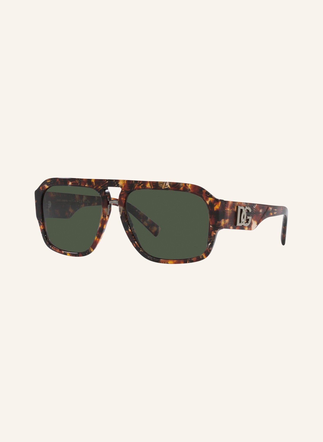 DOLCE & GABBANA Zonnebril DG4403: 33589A - HAVANA/ GROEN GEPOLARISEERD