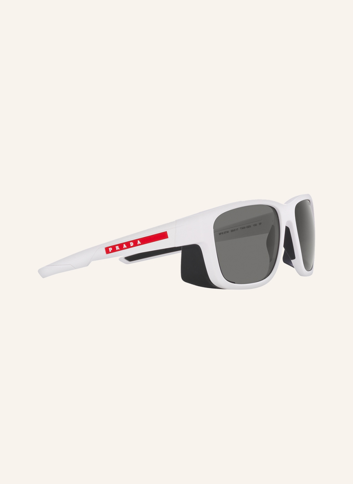 PRADA LINEA ROSSA Sunglasses PS 07WS, Color: TWK02G - WHITE/ DARK GRAY POLARIZED (Image 3)