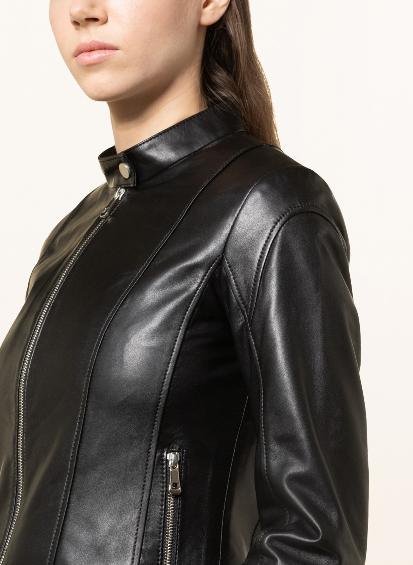 MRS & HUGS Leather jacket, Color: BLACK (Image 4)