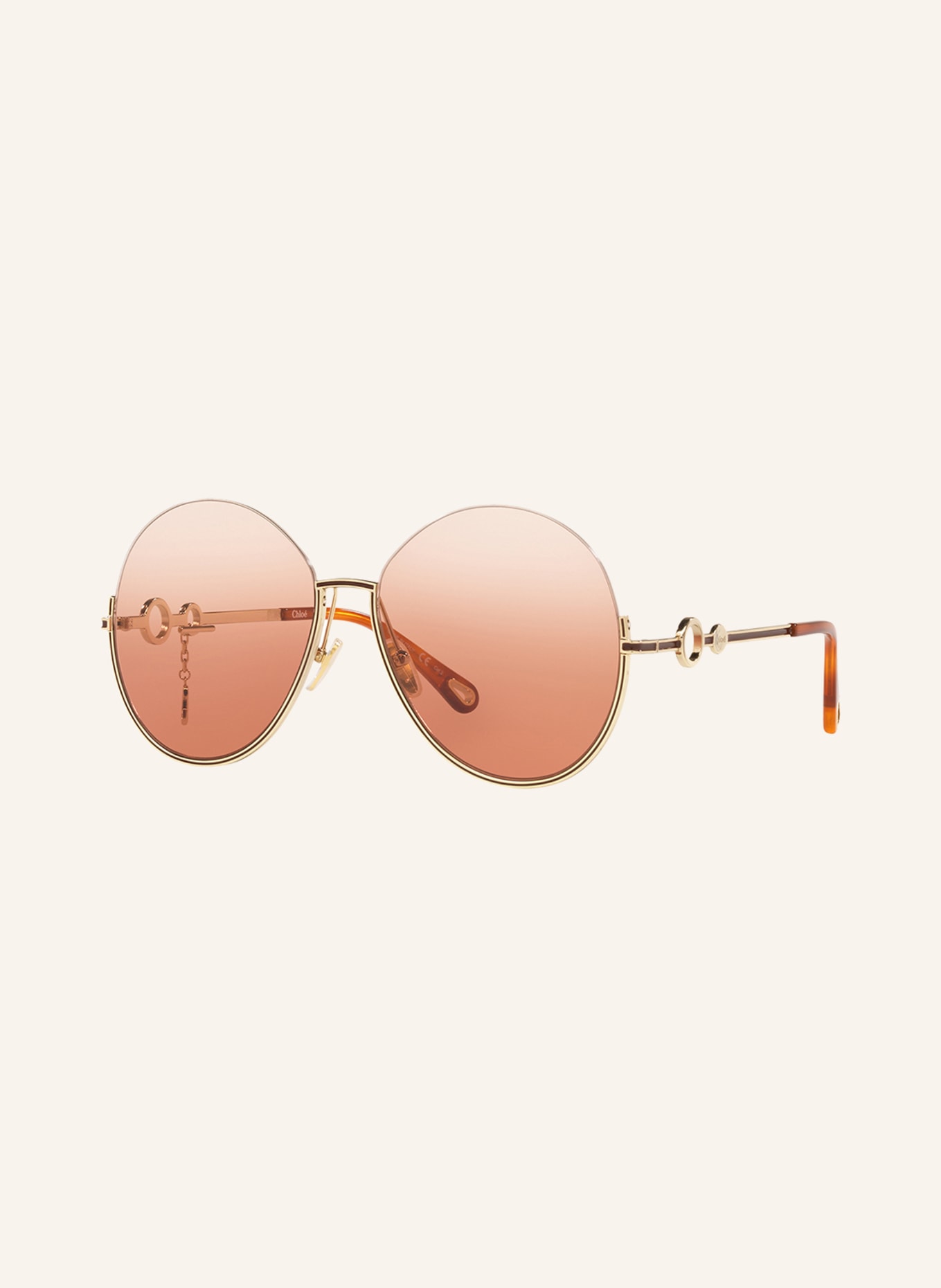 Chloé Sunglasses CH0067S, Color: 2300P1 - GOLD/ ORANGE GRADIENT (Image 1)