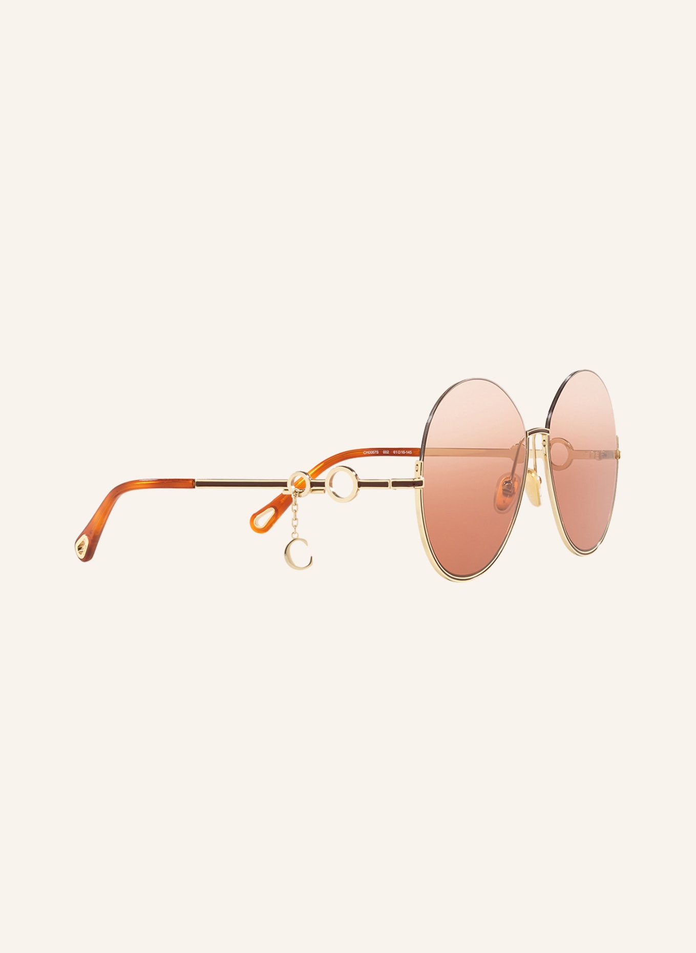 Chloé Sunglasses CH0067S, Color: 2300P1 - GOLD/ ORANGE GRADIENT (Image 3)
