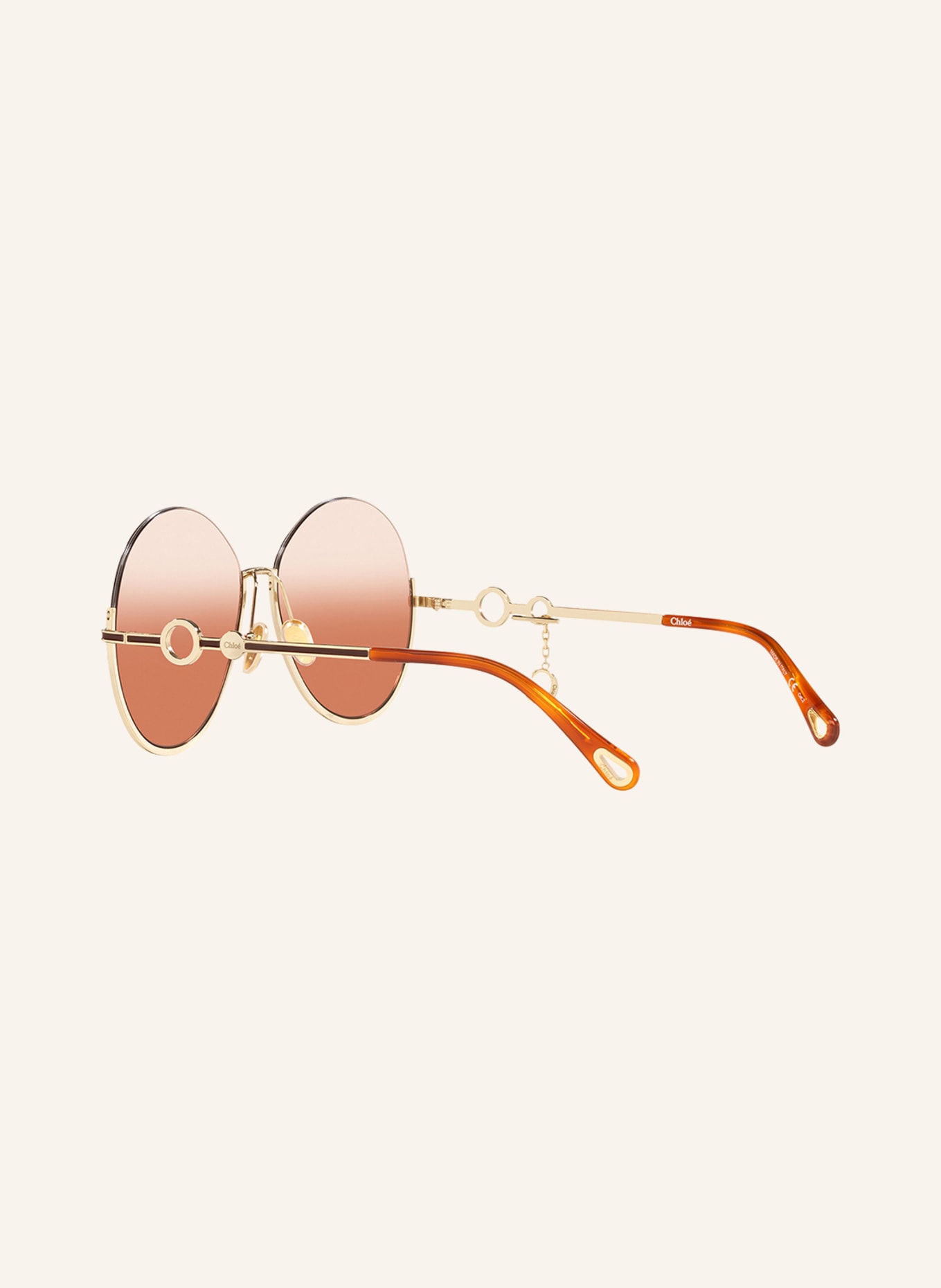 Chloé Sunglasses CH0067S, Color: 2300P1 - GOLD/ ORANGE GRADIENT (Image 4)
