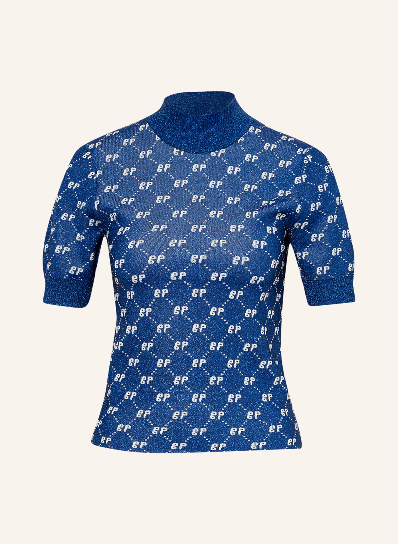 BAUM UND PFERDGARTEN T-shirt CASSIA z błyszczącą przędzą , Kolor: NIEBIESKI (Obrazek 1)