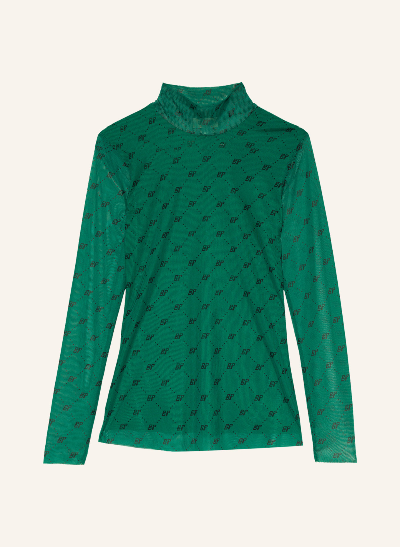 BAUM UND PFERDGARTEN Long sleeve shirt JODI in mesh, Color: GREEN (Image 1)