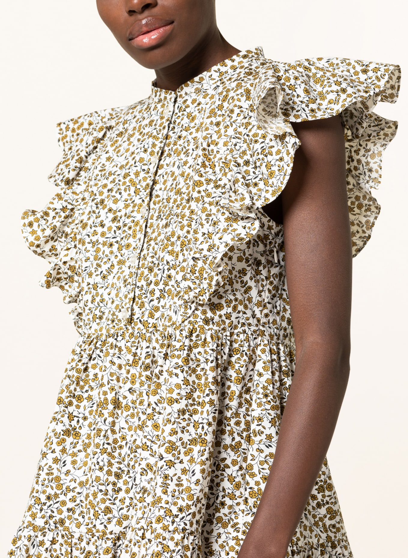 BAUM UND PFERDGARTEN Kleid ANIKA , Farbe: WEISS/ SCHWARZ/ OLIV (Bild 4)