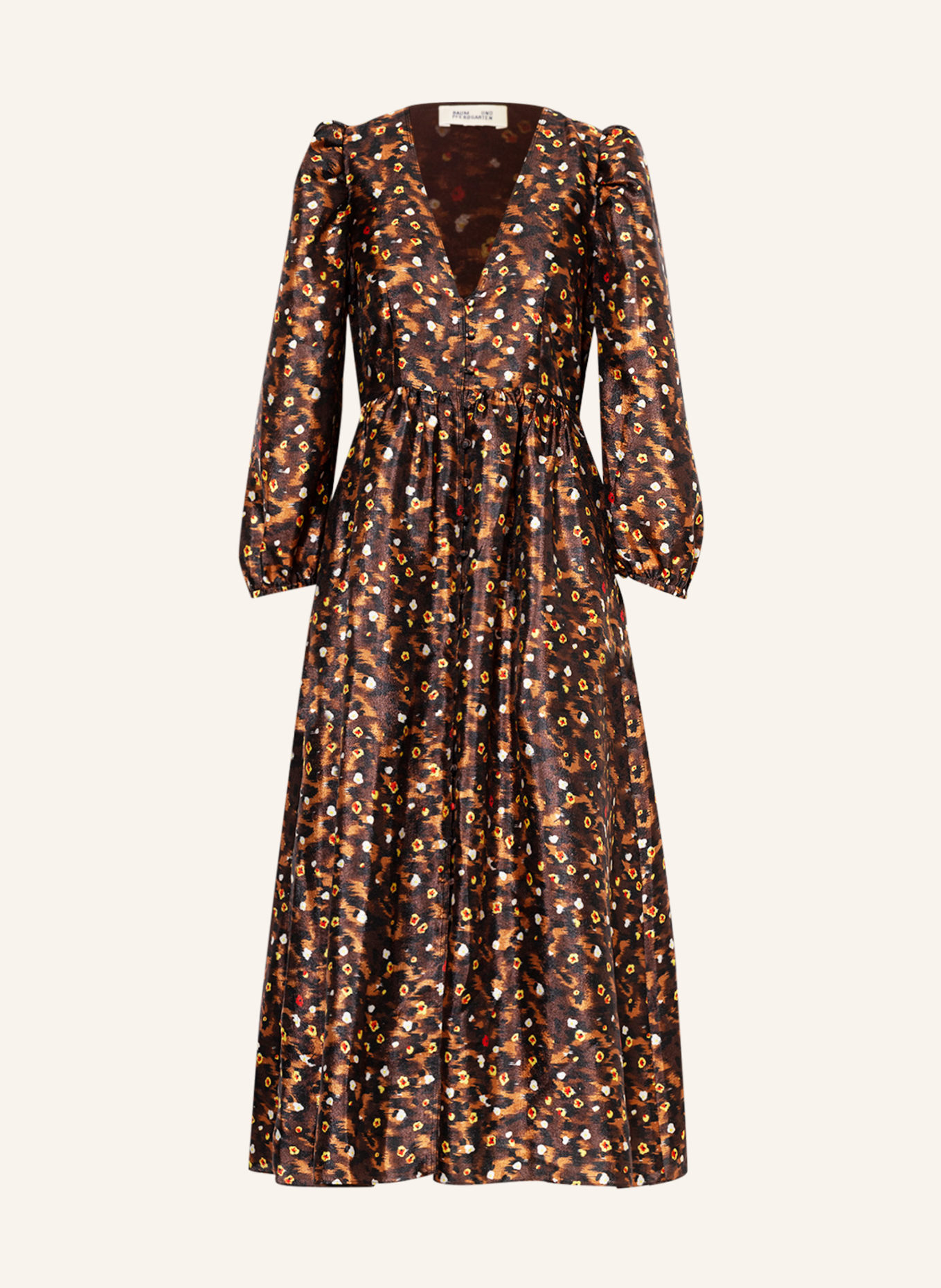 BAUM UND PFERDGARTEN Sukienka koszulowa ASANA , Kolor: BRĄZOWY/ CZARNY/ ŻÓŁTY (Obrazek 1)