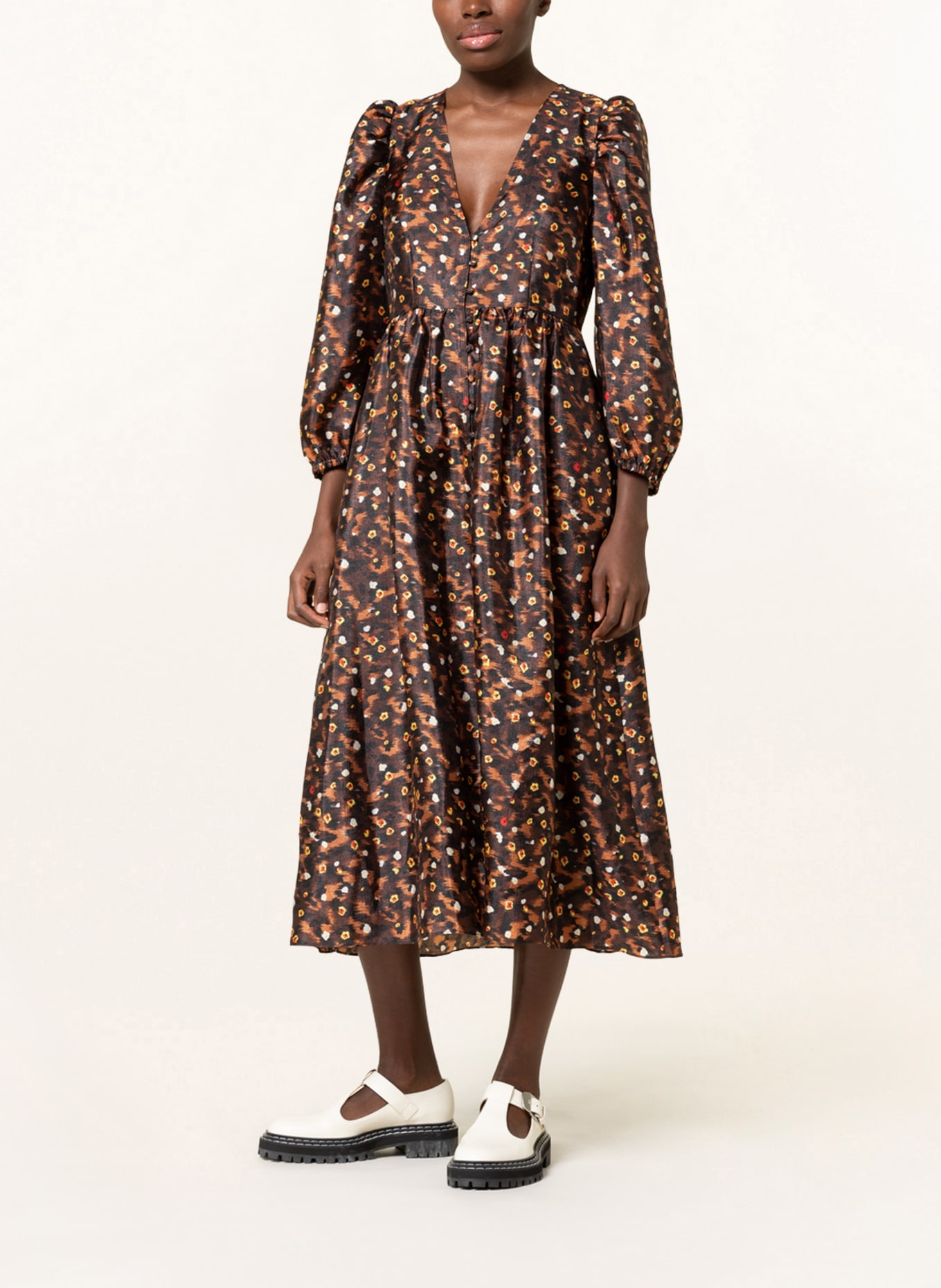 BAUM UND PFERDGARTEN Shirt dress ASANA , Color: BROWN/ BLACK/ YELLOW (Image 2)