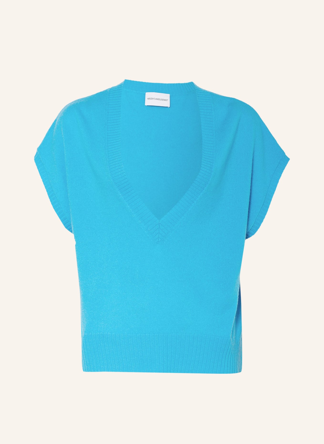 HERZEN'S ANGELEGENHEIT Sleeveless Sweater with cashmere: TURQUOISE