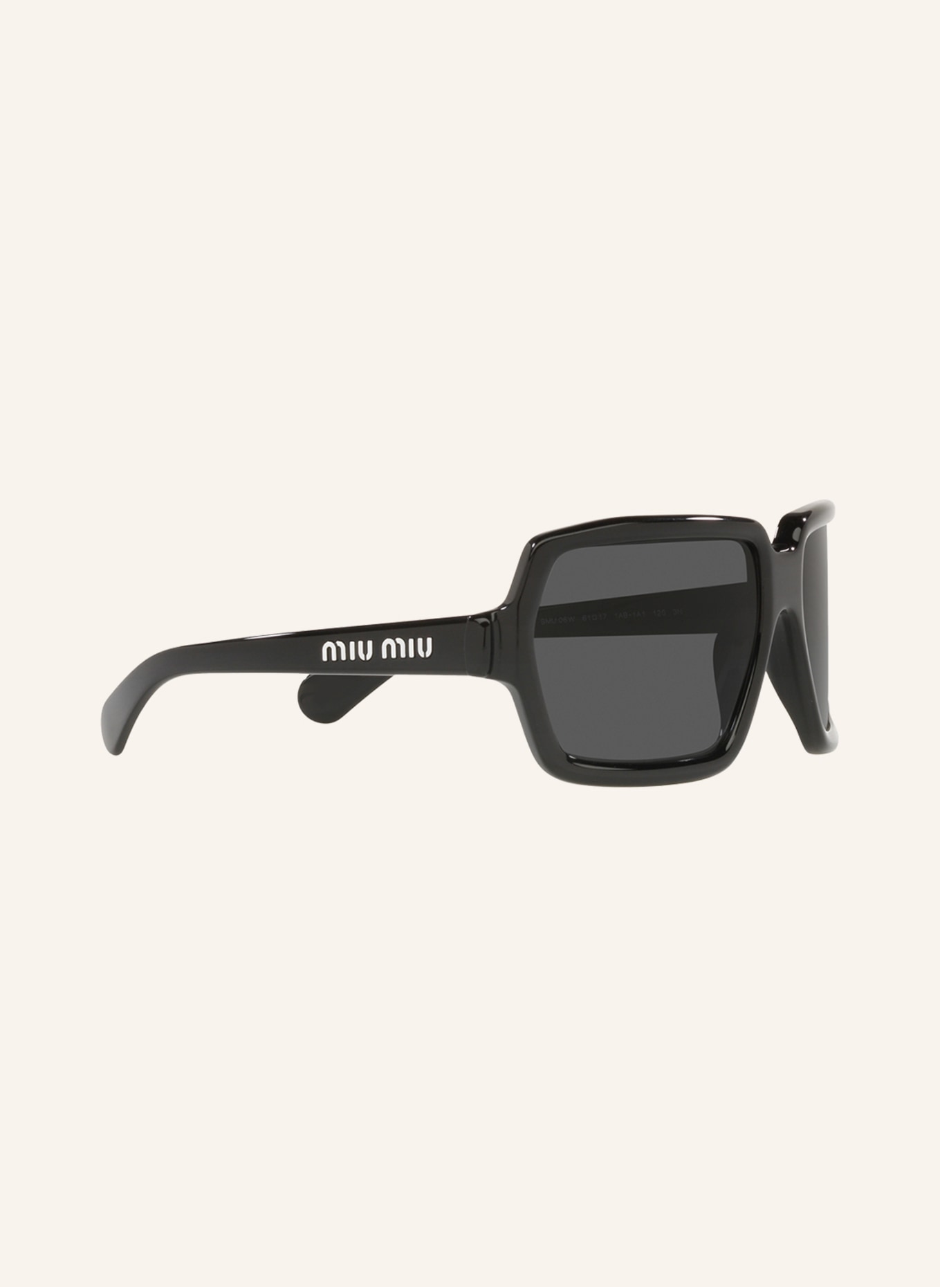 MIU MIU Okulary przeciwsłoneczne MU06WS, Kolor: 1AB1A1 – CZARNY / SZARY (Obrazek 3)