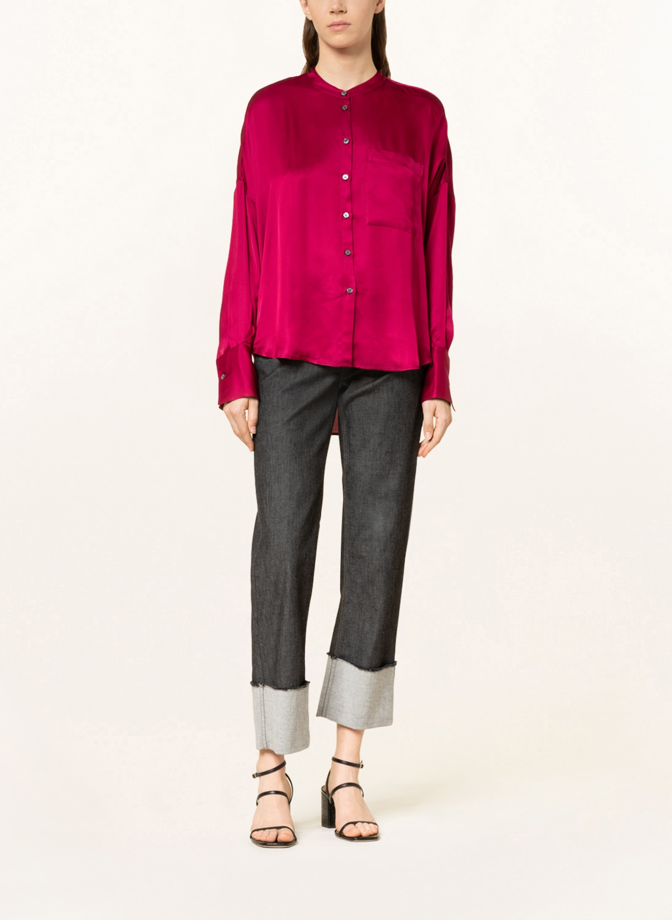 ROBERT FRIEDMAN Satin blouse LEA, Color: FUCHSIA (Image 2)