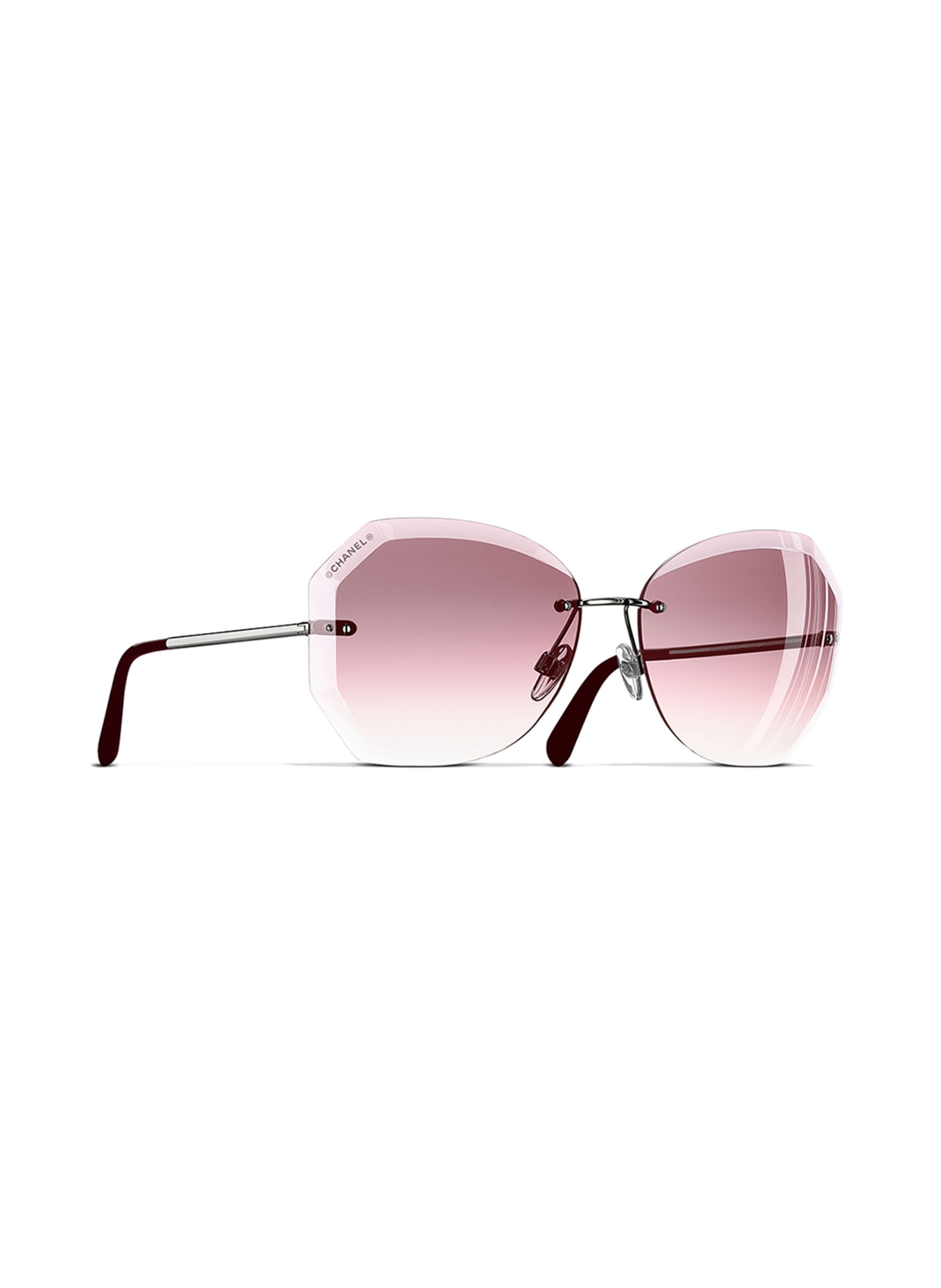 CHANEL Round sunglasses in c1083p - pink/ rosé gradient