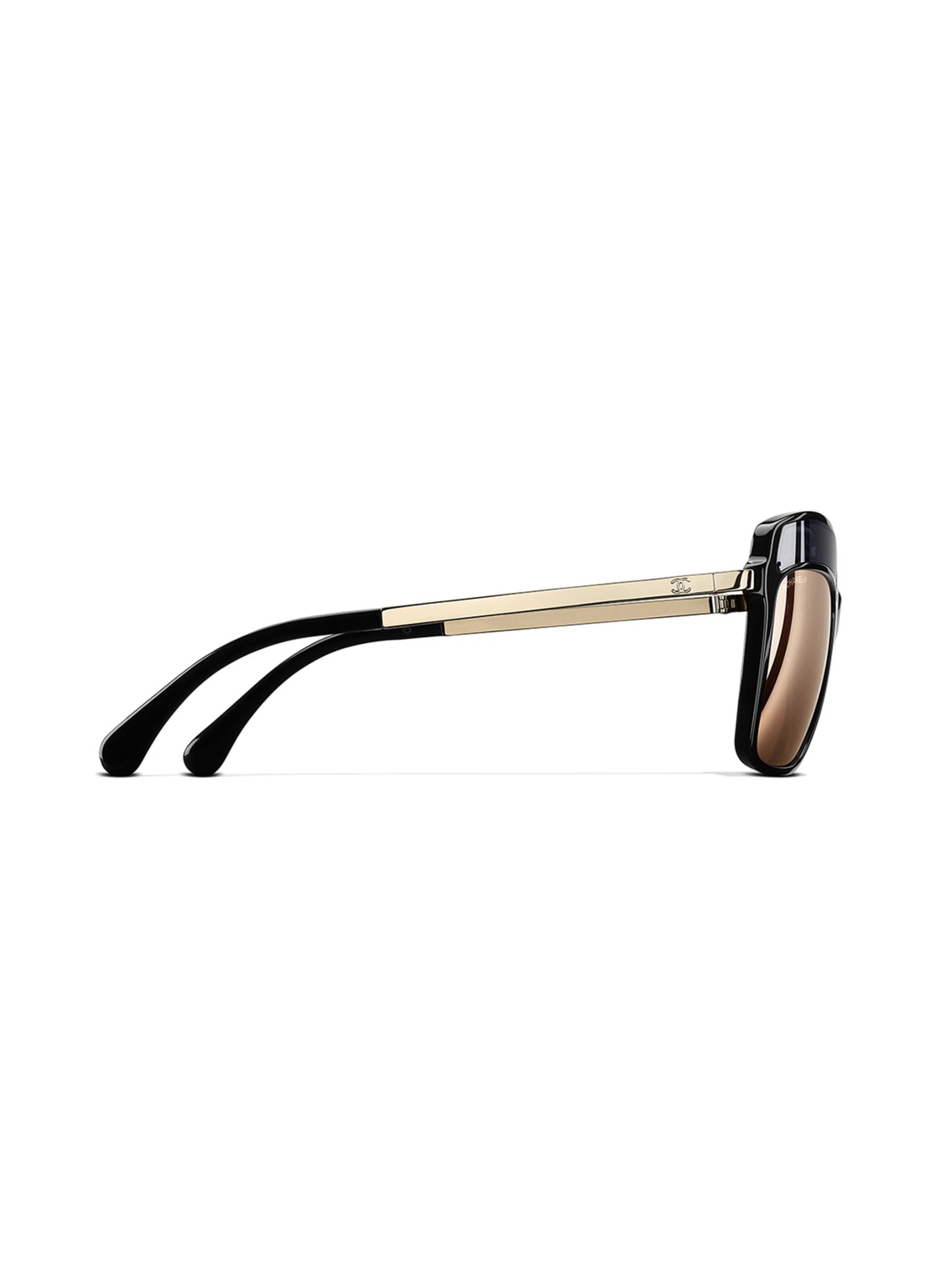 CHANEL Prostokątne okulary przeciwsłoneczne, Kolor: CZARNY I BEŻOWY (Obrazek 3)