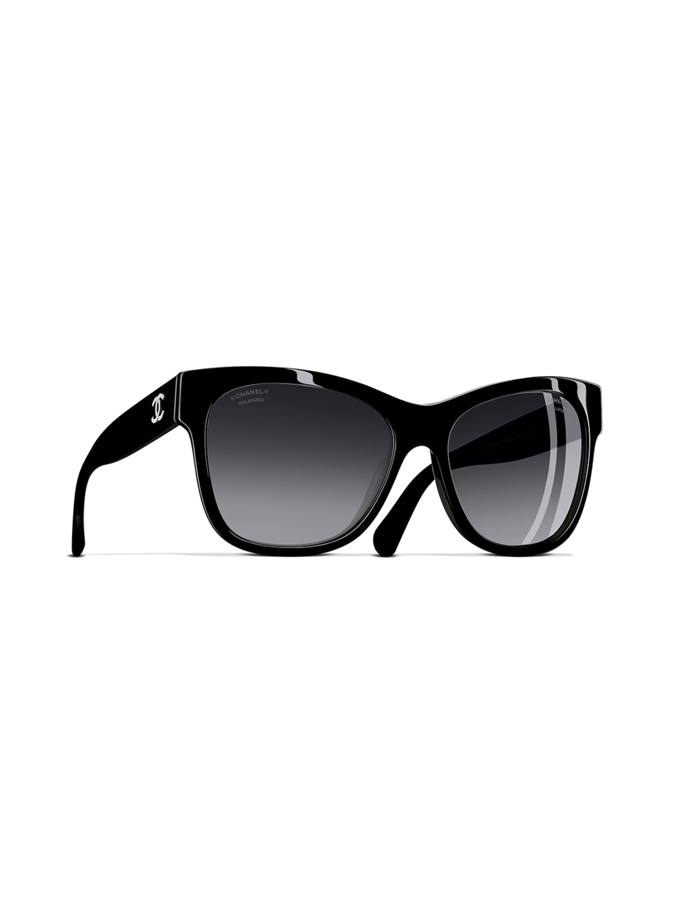 CHANEL Square sunglasses, Color: BLACK & GRAY POLARIZED (Image 1)