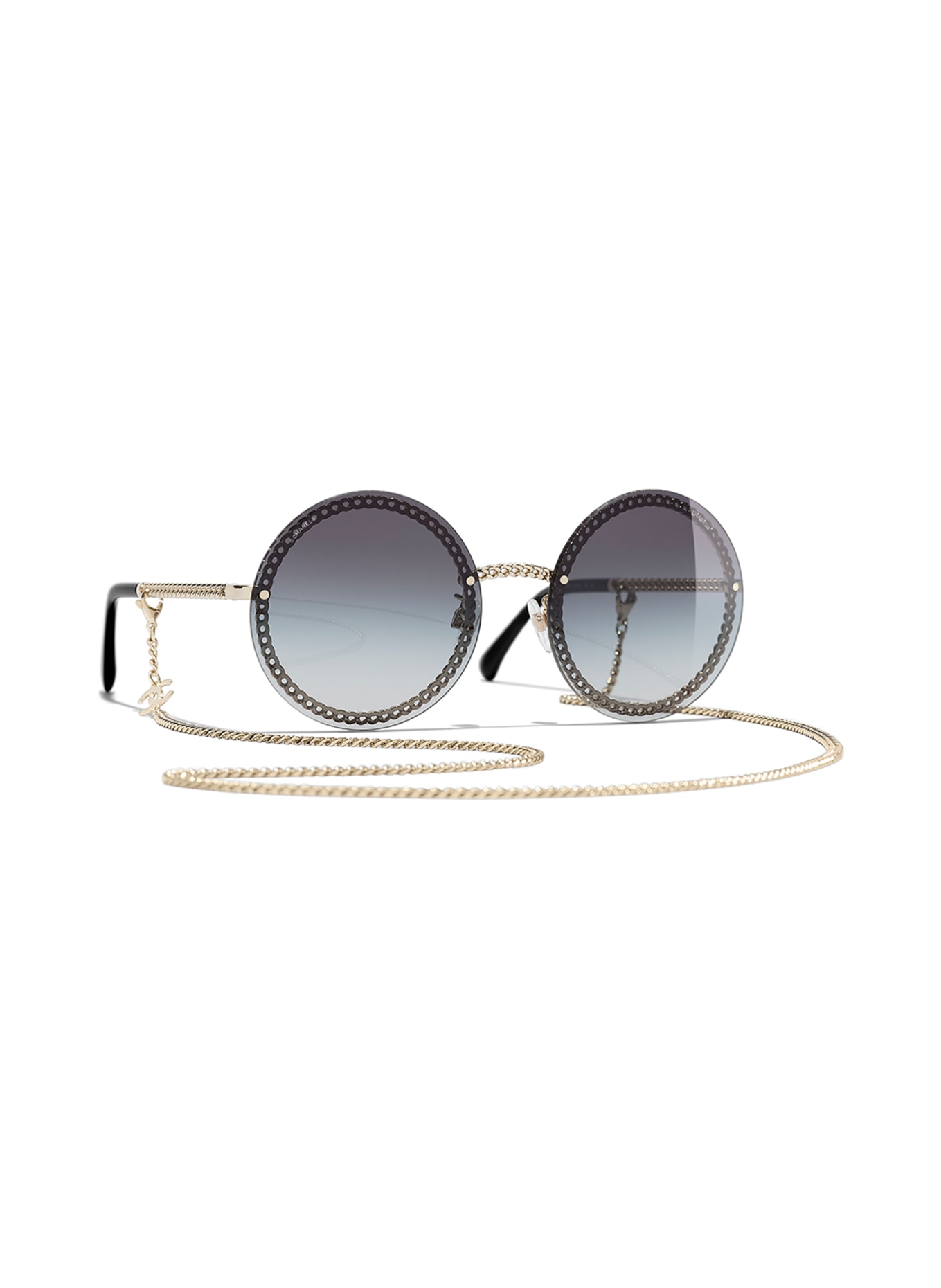 CHANEL Round sunglasses, Color: C395S6 - BLACK/ DARK GRAY GRADIENT (Image 1)