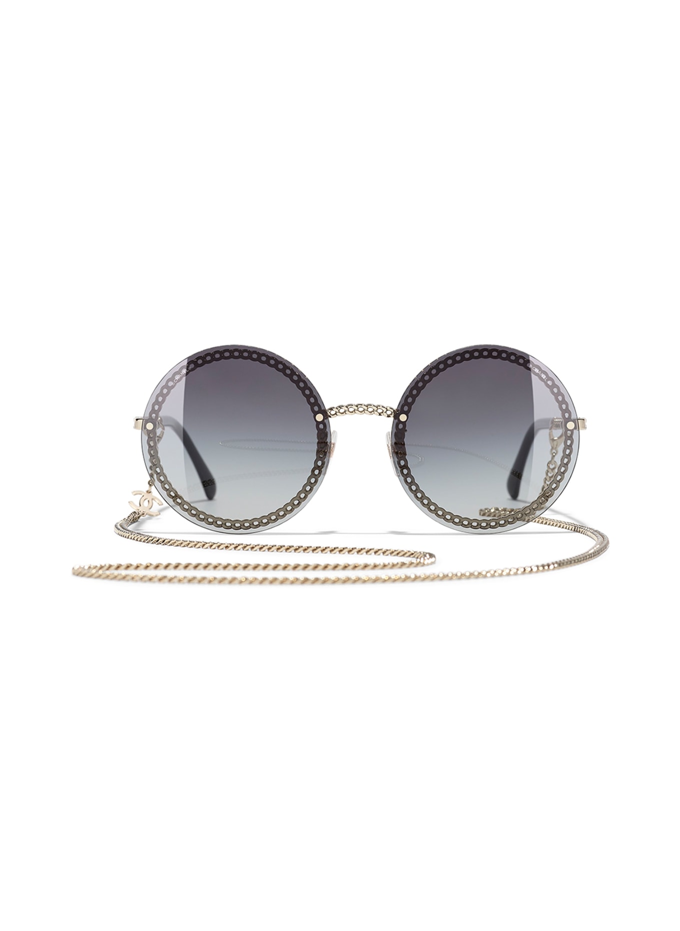 CHANEL Round sunglasses, Color: C395S6 - BLACK/ DARK GRAY GRADIENT (Image 2)