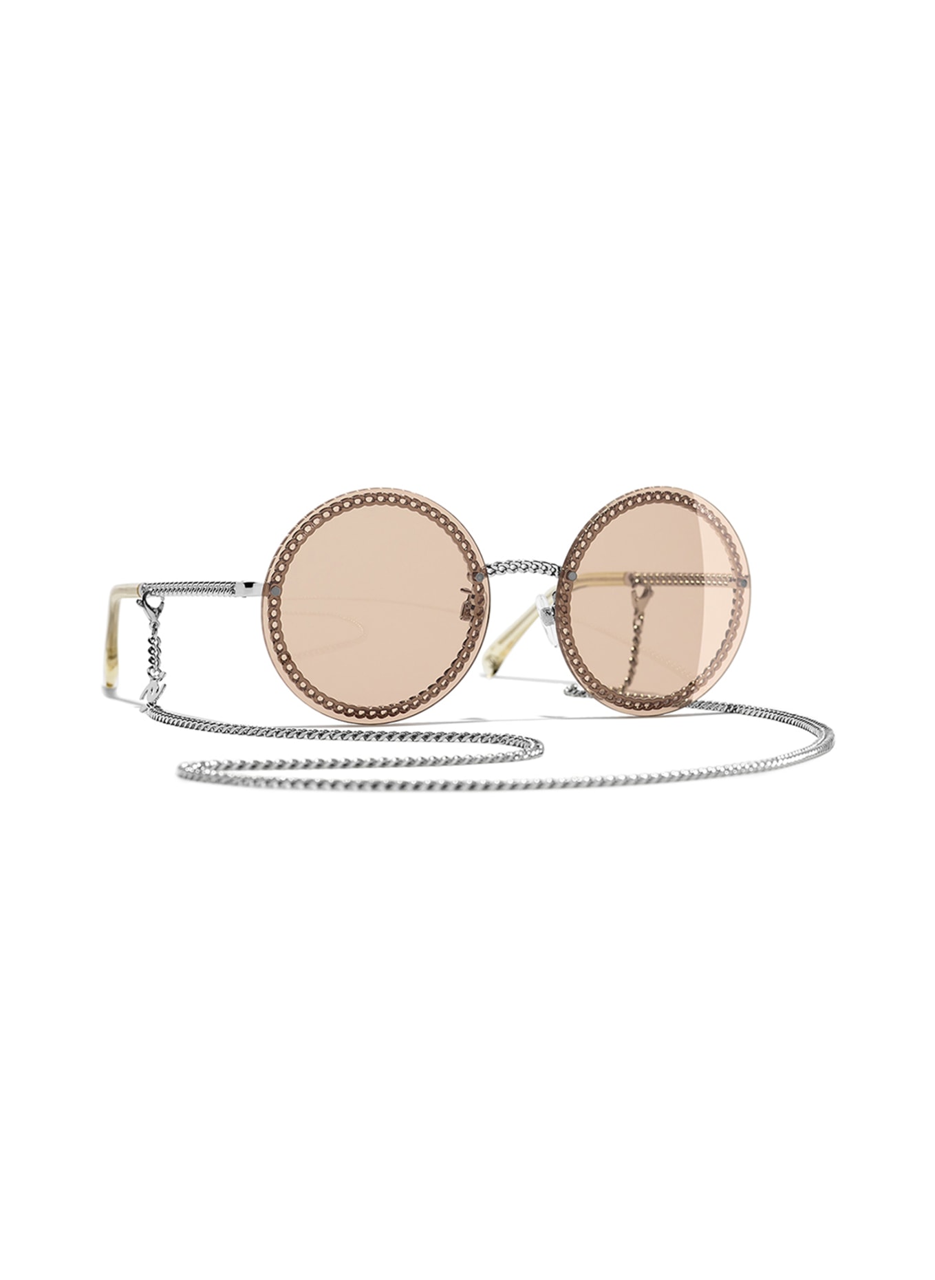 CHANEL Round sunglasses in c12473 - silver/ rose