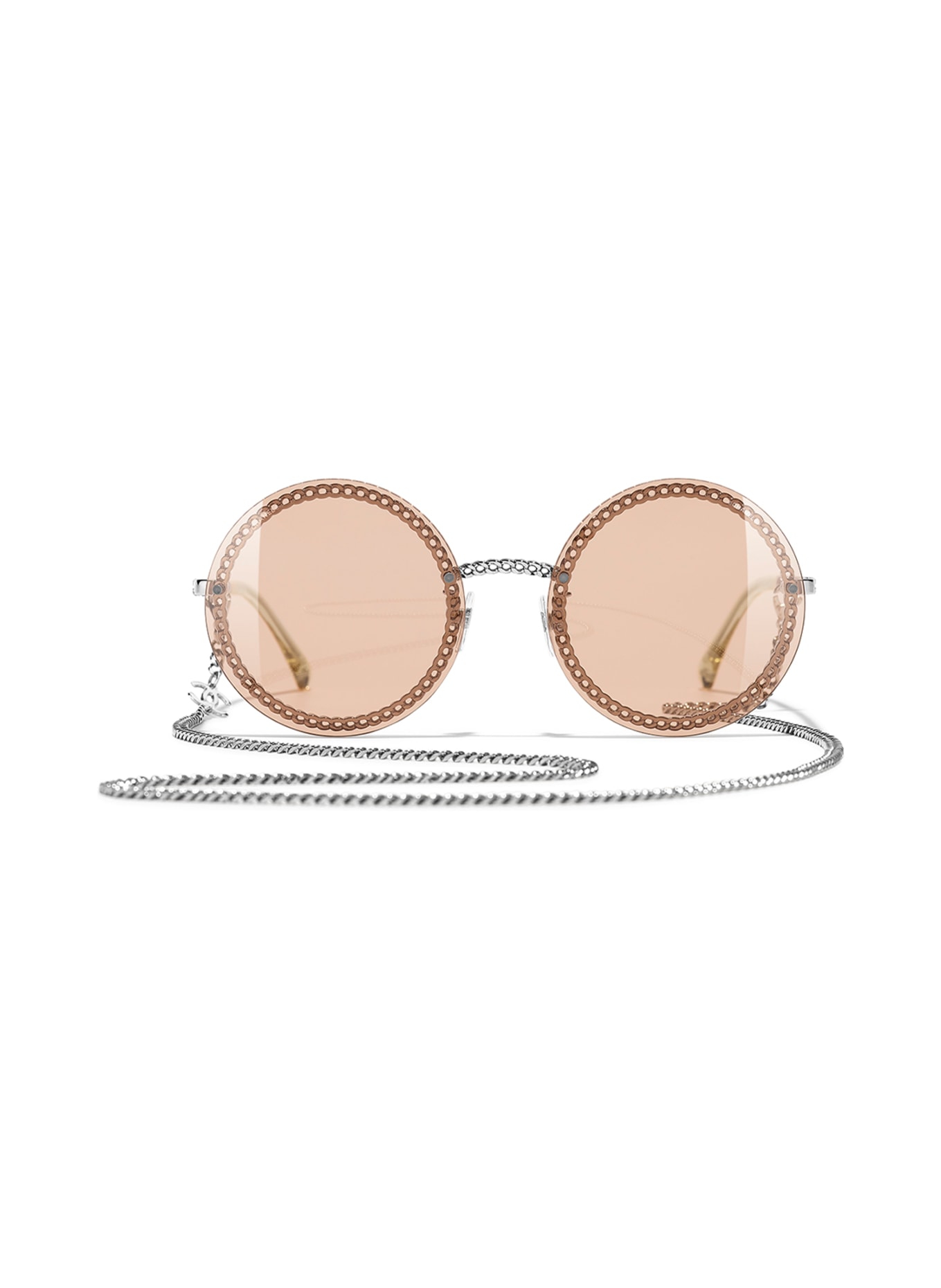 CHANEL round sunglasses  Round sunglasses, Gold chanel logo