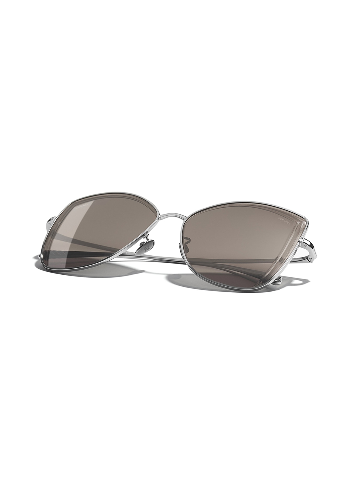 CHANEL Cat eye shaped sunglasses in c108 3 dark gray dark gray