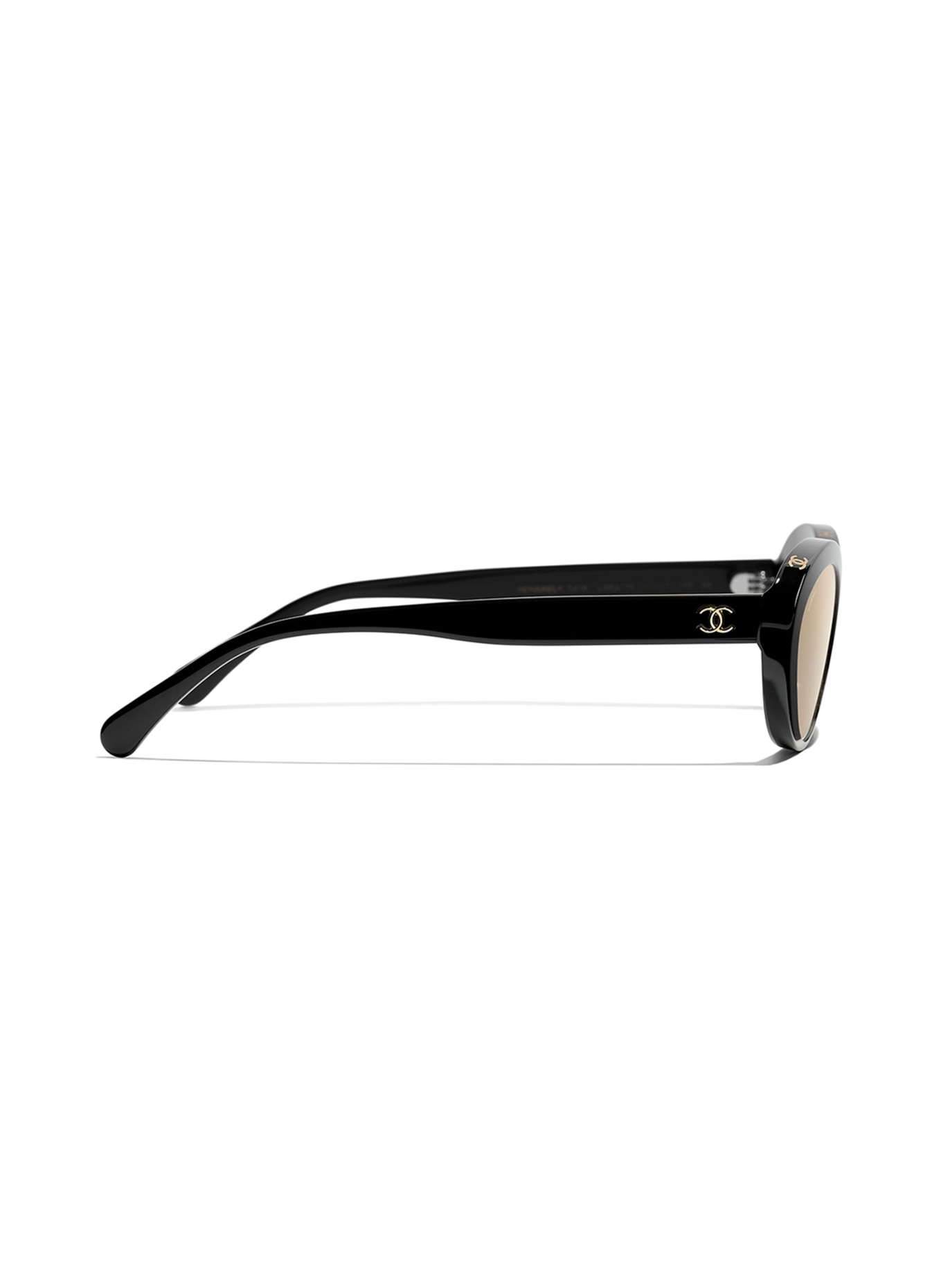 CHANEL Wąskie okulary przeciwsłoneczne , Kolor: C622T6 – CZARNY / ZŁOTY, LUSTRZANE SZKŁA (Obrazek 3)