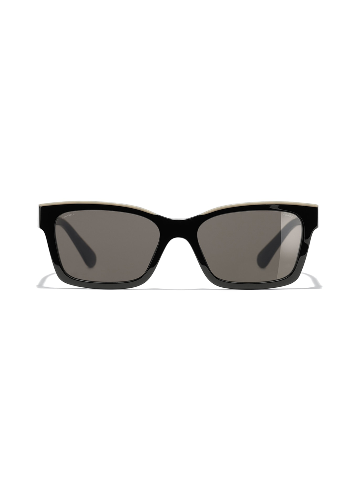 CHANEL Quadratische Sonnenbrille: C534/3 - SCHWARZ/ BEIGE/ BRAUN