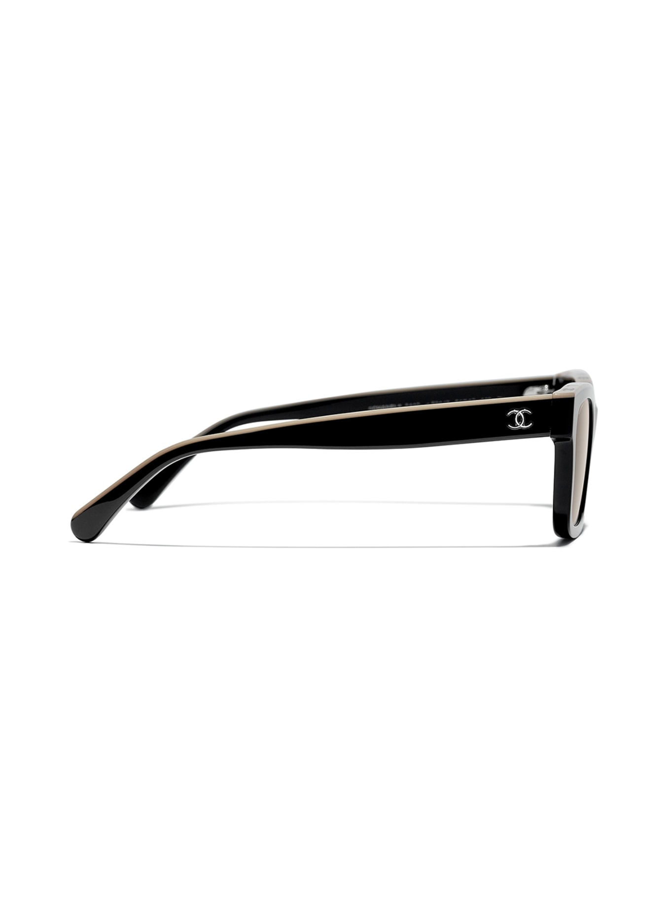 CHANEL Quadratische Sonnenbrille: C534/3 - SCHWARZ/ BEIGE/ BRAUN