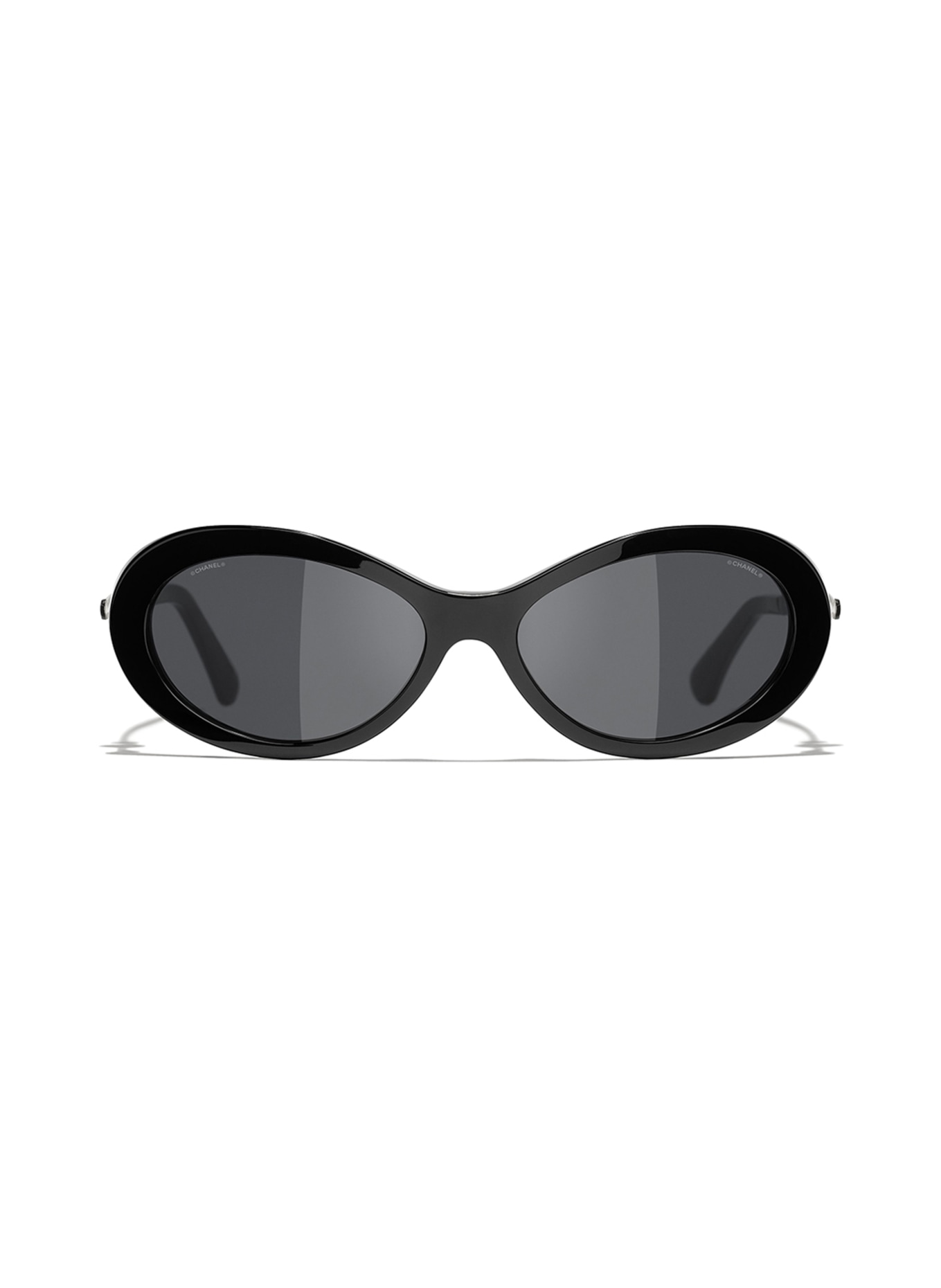 CHANEL Wąskie okulary przeciwsłoneczne, Kolor: C501S4 – CZARNY / CZARNY  (Obrazek 2)