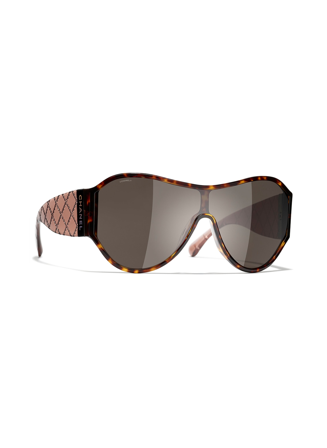 CHANEL Wraparound sunglasses, Color: C714/3 - HAVANA/ BEIGE (Image 1)