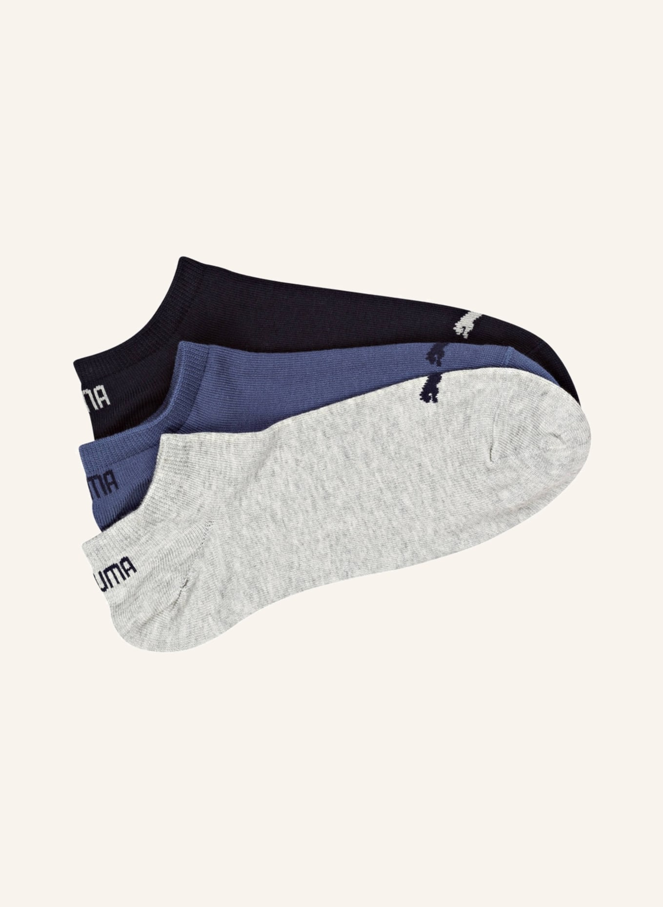 PUMA 3er-Pack Sneakersocken: 532 MARINE/WEISS/BLAU