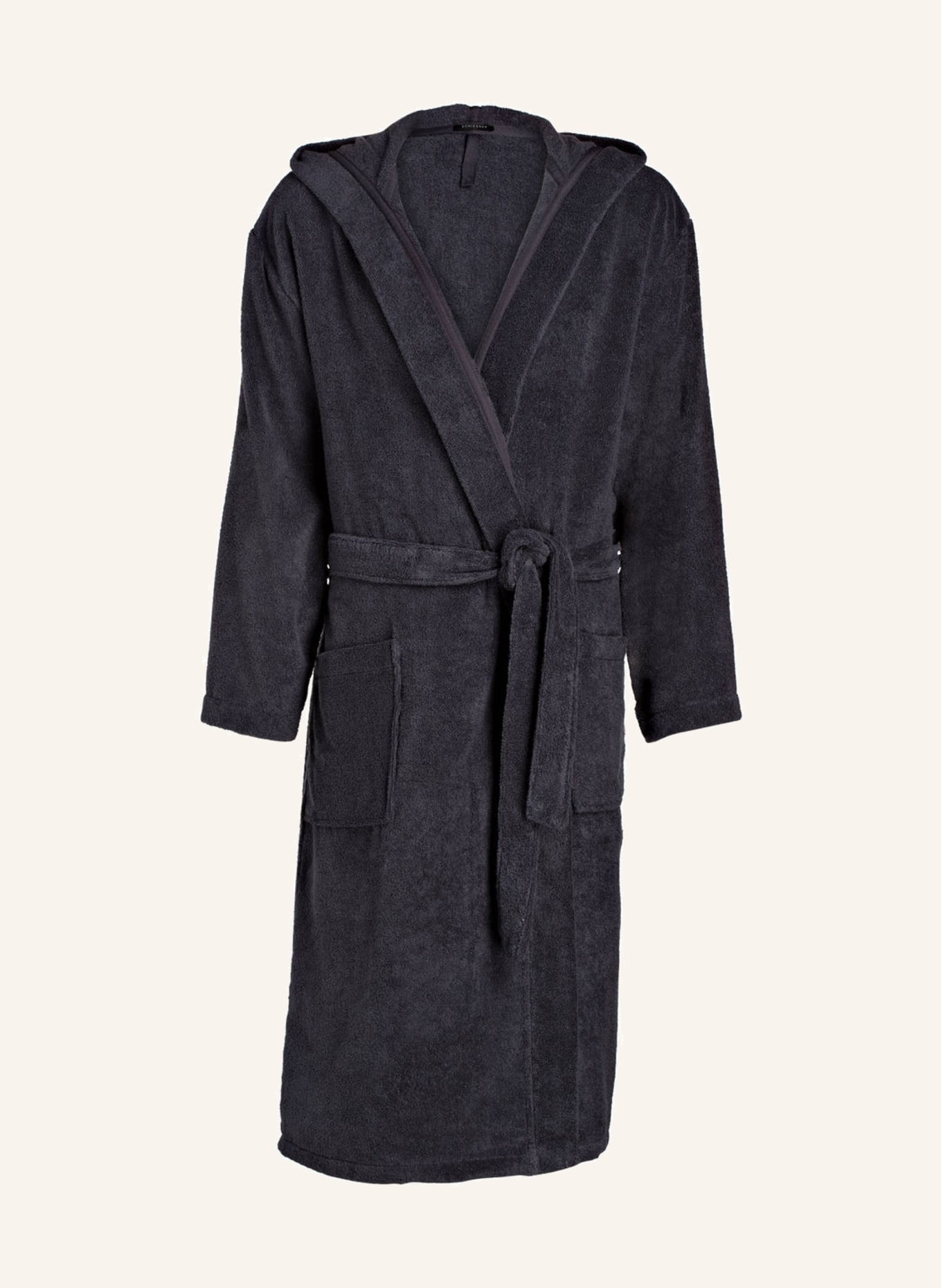 SCHIESSER Men’s bathrobe with hood, Color: ANTHRACITE (Image 1)