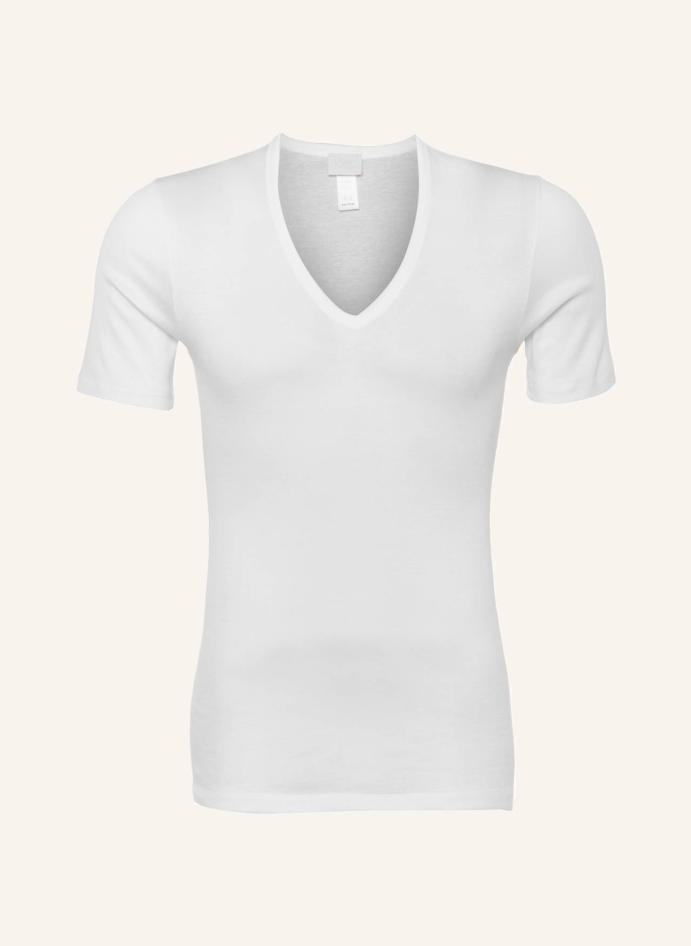 HANRO V-neck shirt COTTON PURE, Color: WHITE (Image 1)