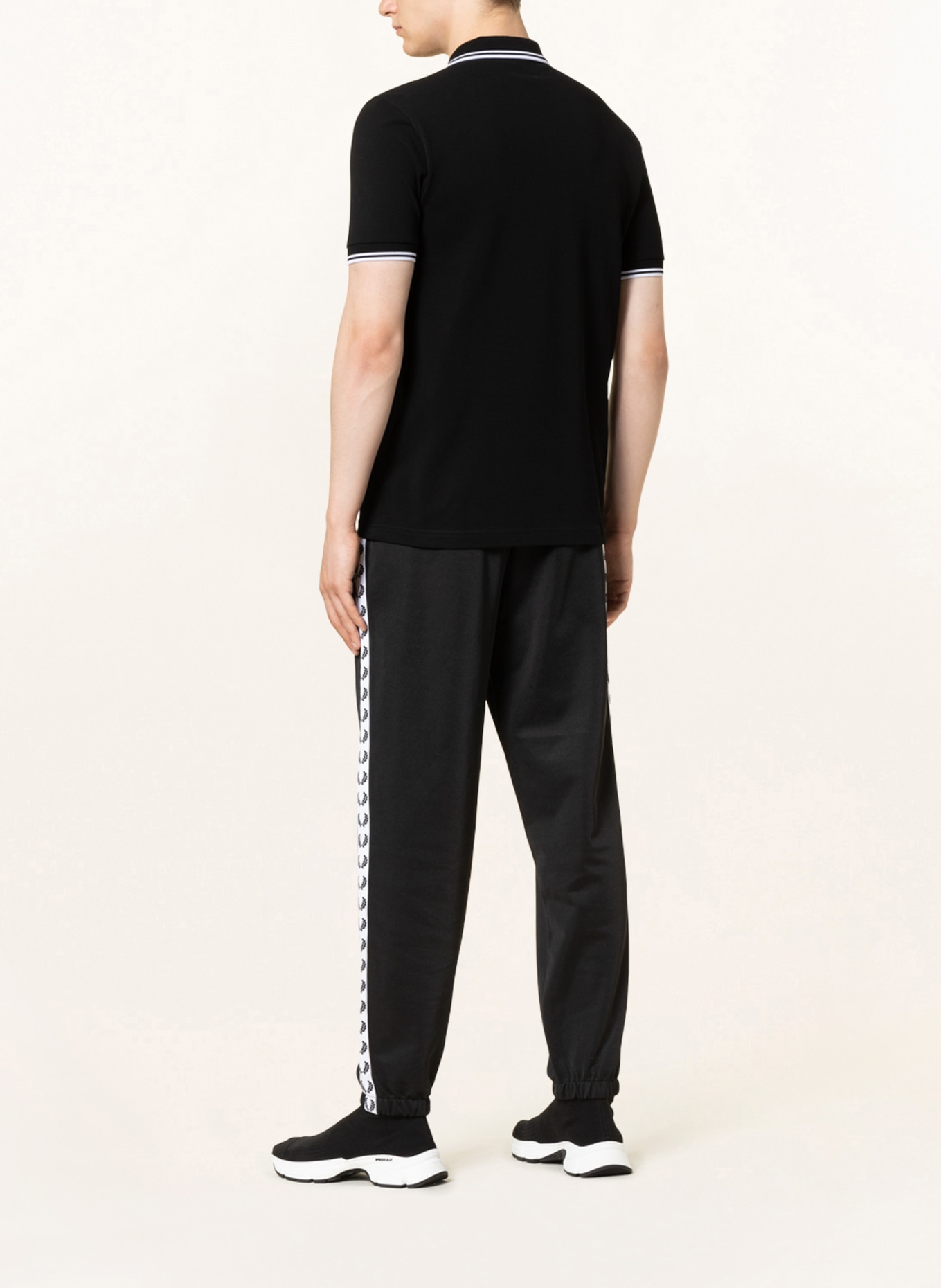 FRED PERRY Piqué-Poloshirt: SCHWARZ