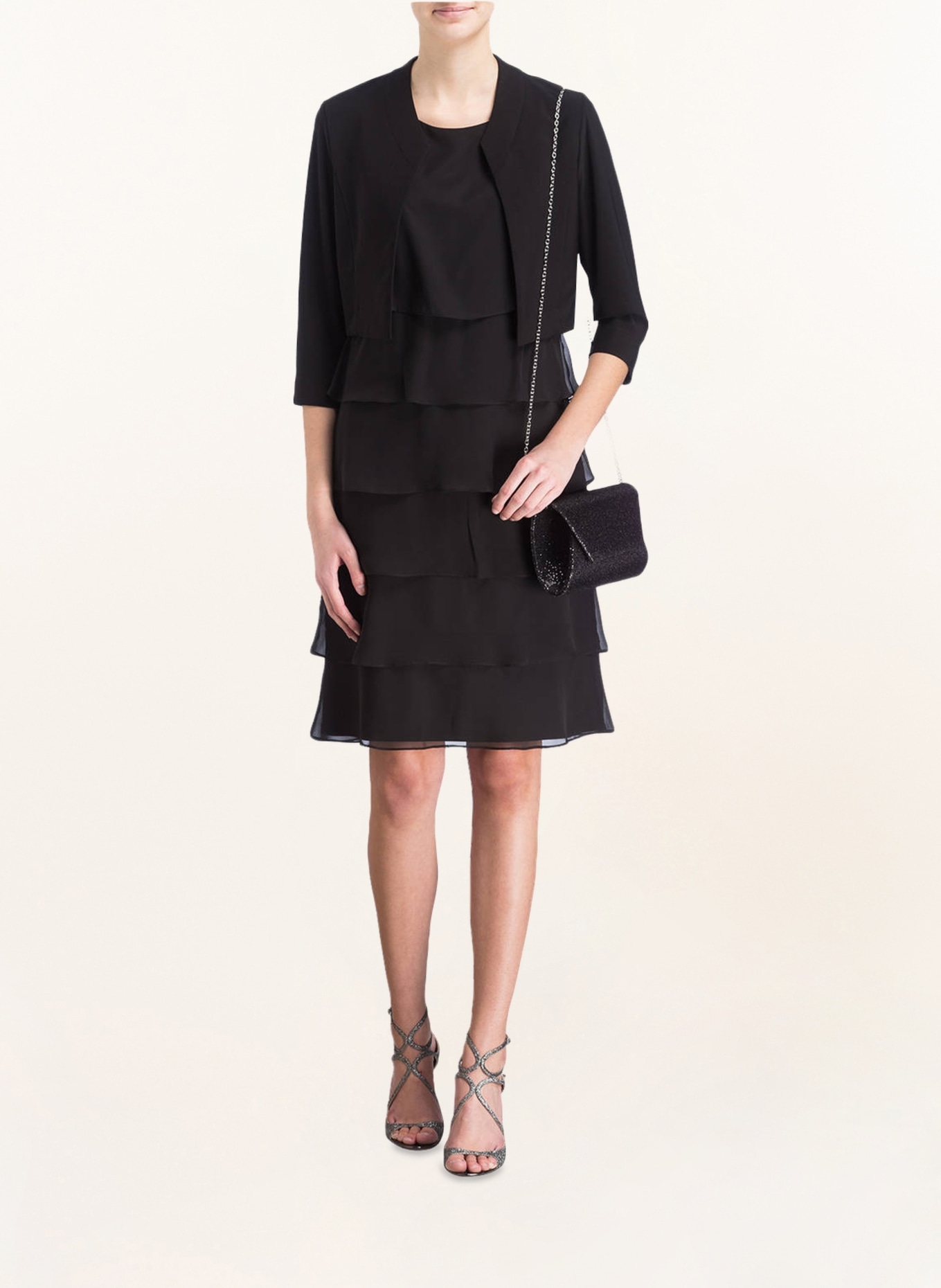 Vera Mont Dress with frills, Color: BLACK (Image 5)